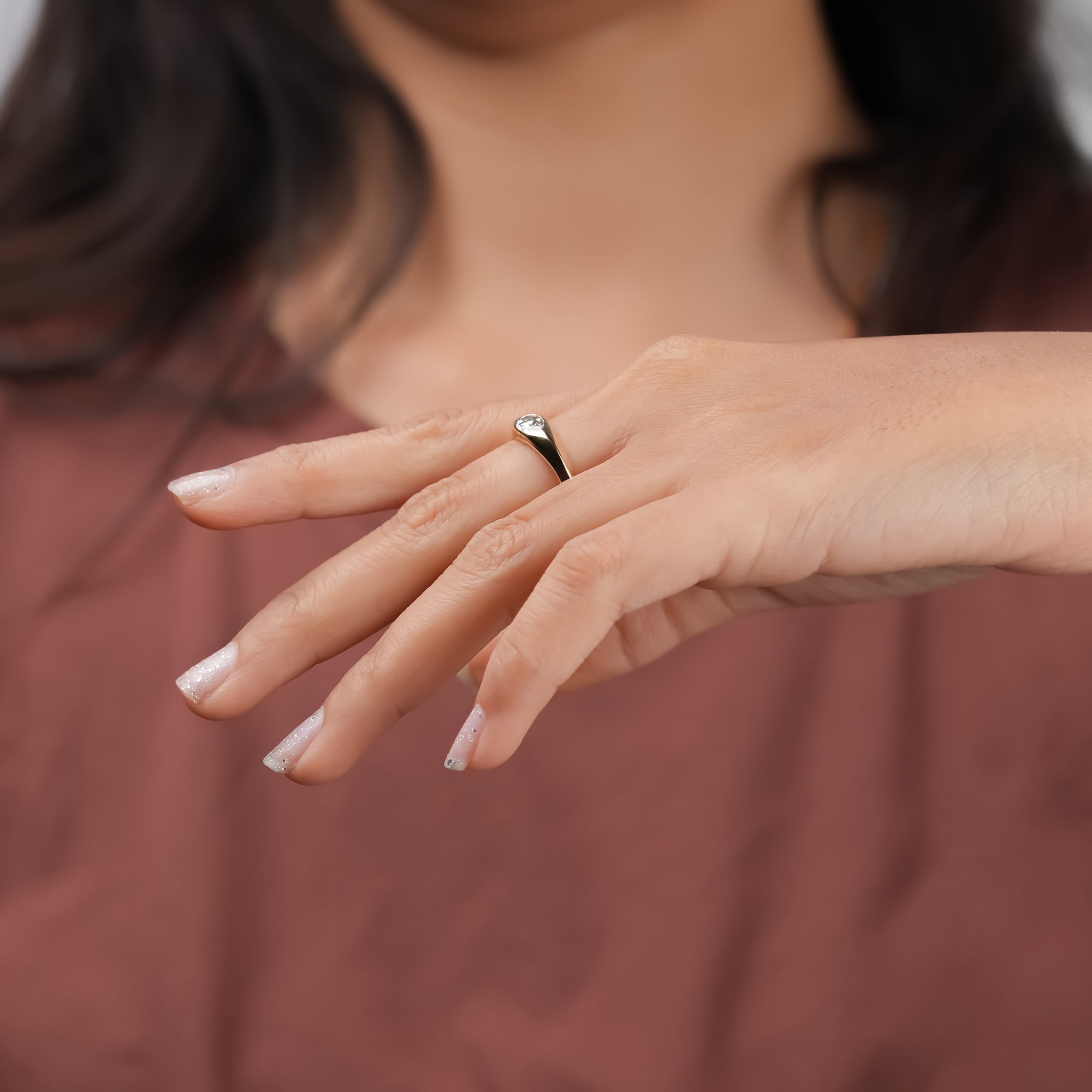 Seraphine Pear Signet Solitaire Ring