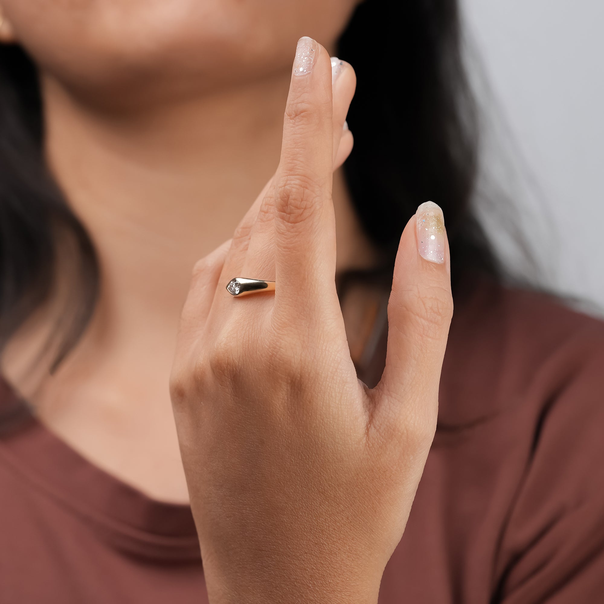 Seraphine Pear Signet Solitaire Ring