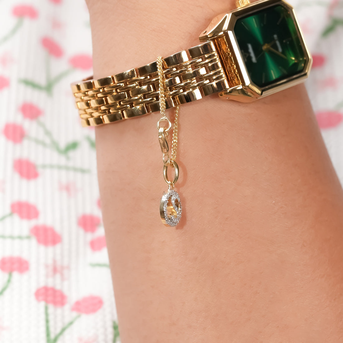 Custom Letter Diamond Watch Charm