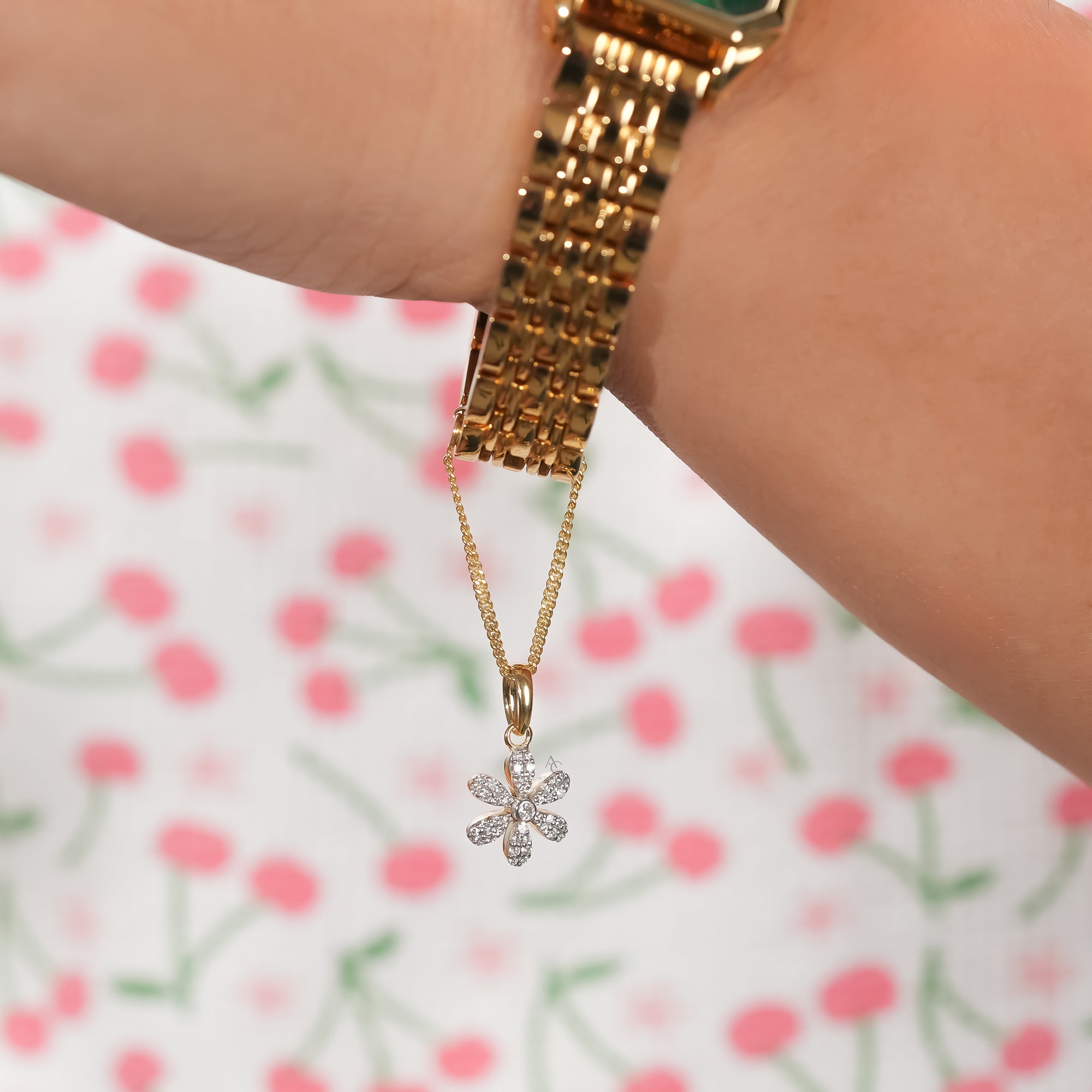 Flower Diamond Watch Charm
