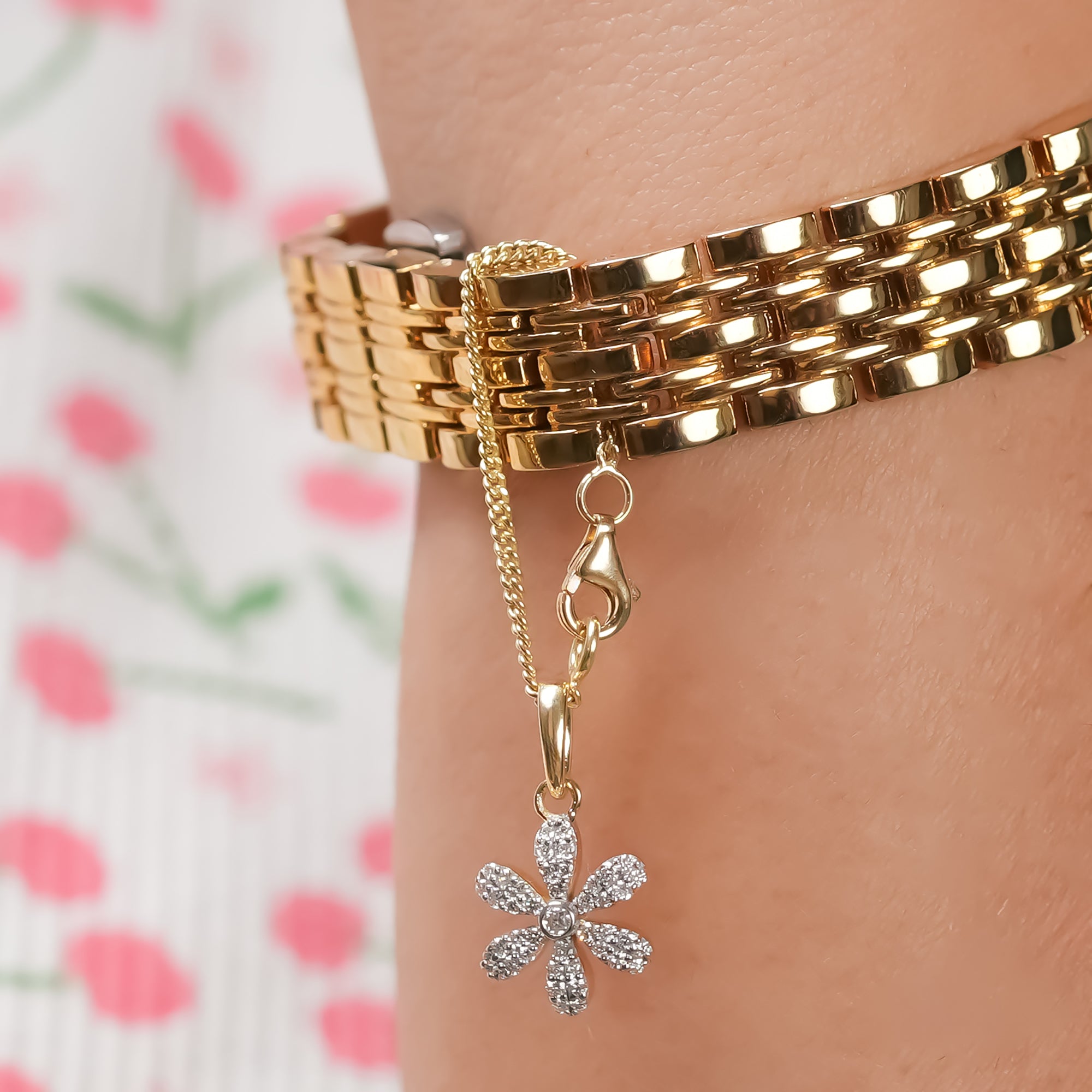 Flower Diamond Watch Charm