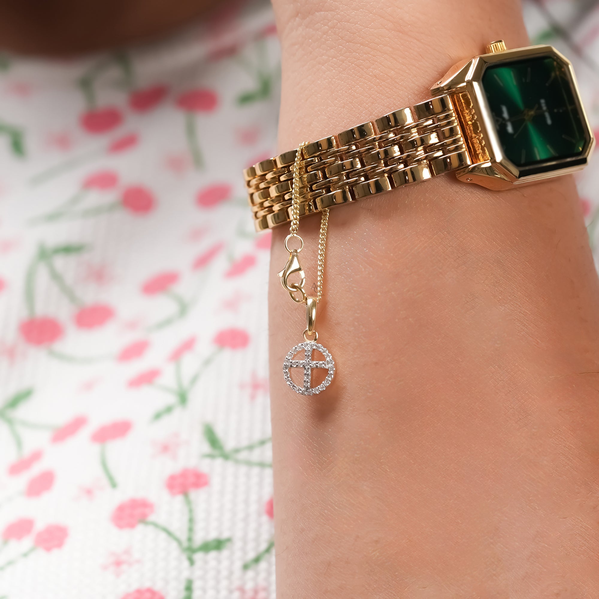 Cross Diamond Watch Charm
