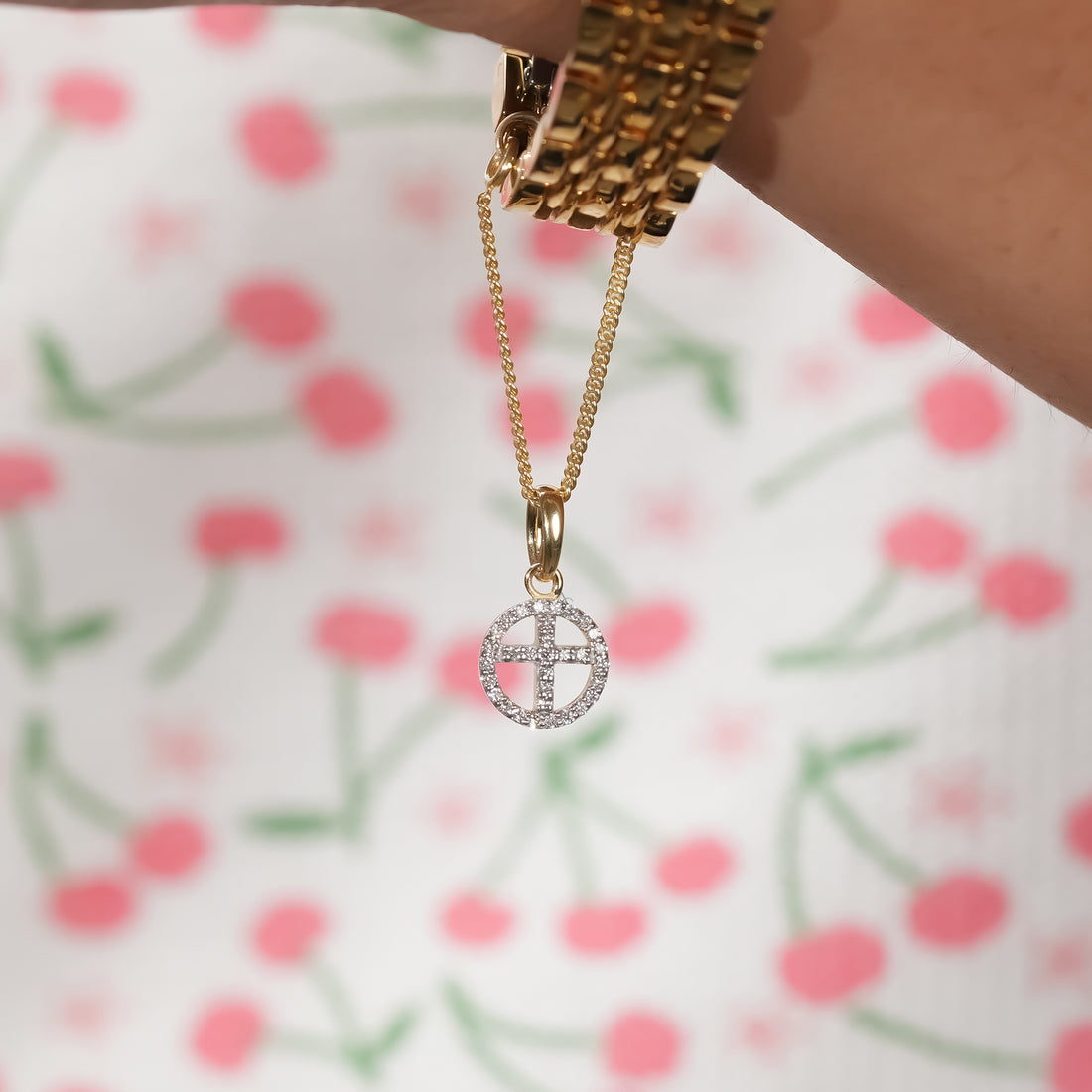 Cross Diamond Watch Charm