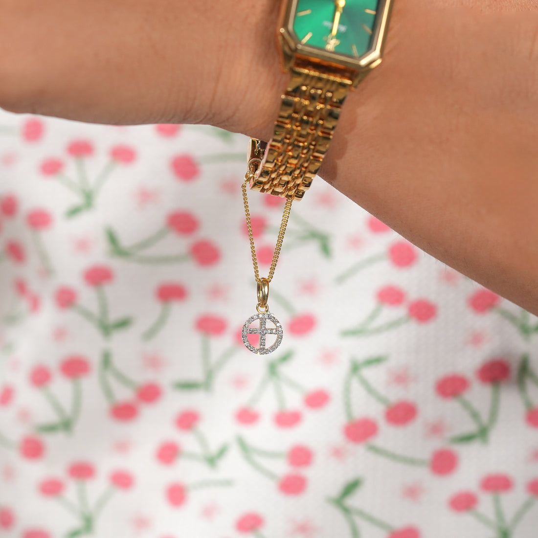Cross Diamond Watch Charm
