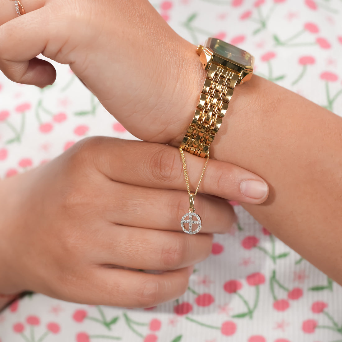 Cross Diamond Watch Charm
