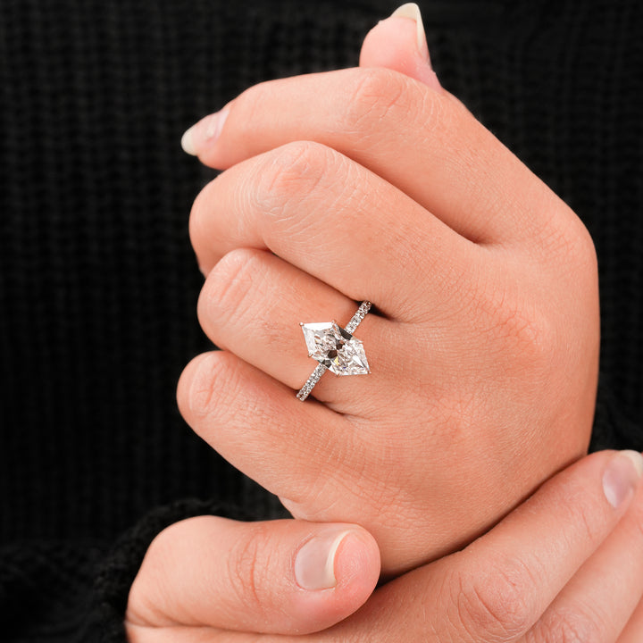 Dutch Marquise Solitaire Pavé Ring