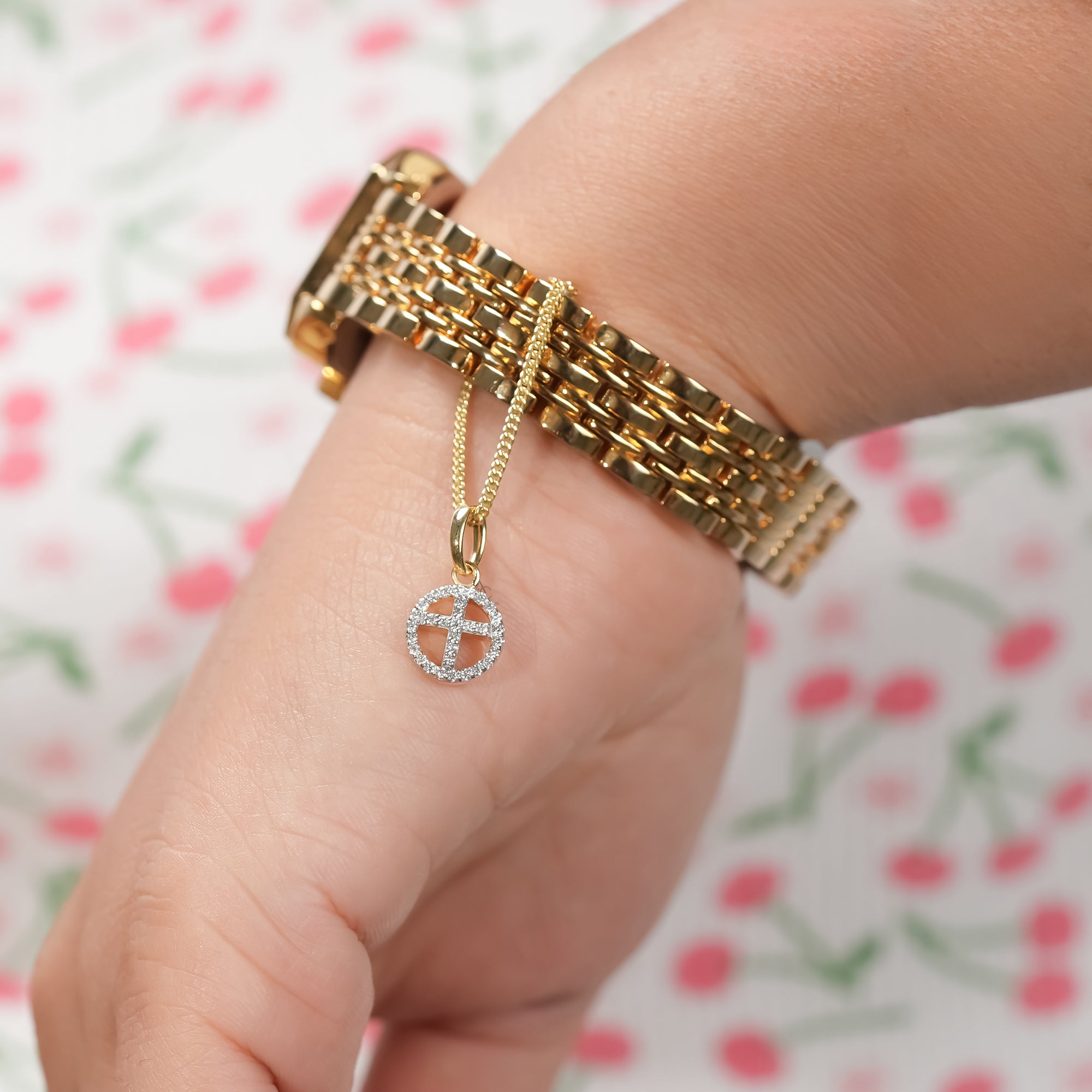Cross Diamond Watch Charm