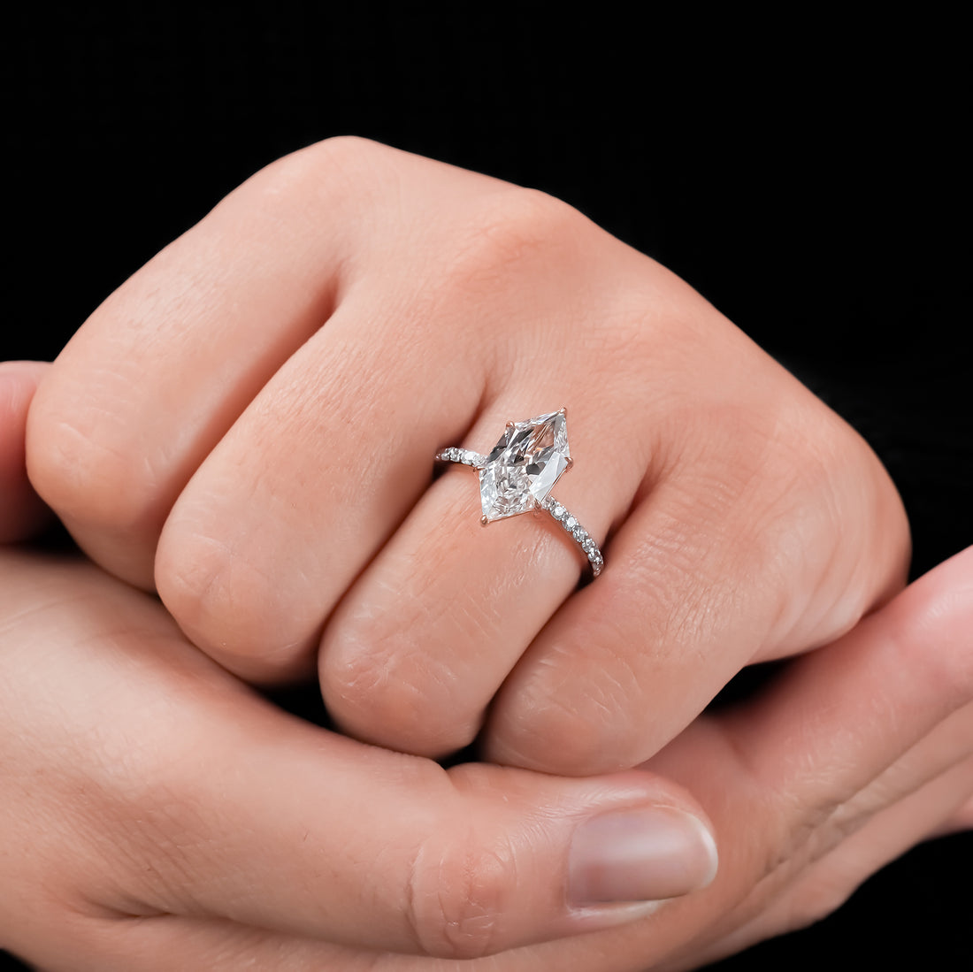 Dutch Marquise Solitaire Pavé Ring