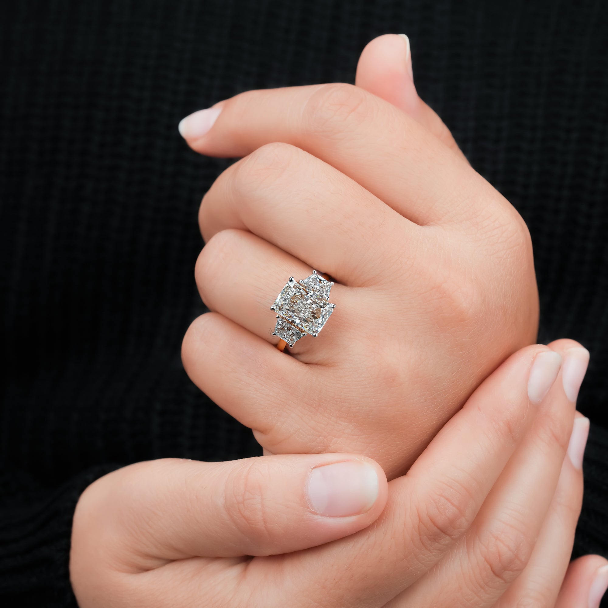 Radiant Trapezoid Nature Leaf Ring