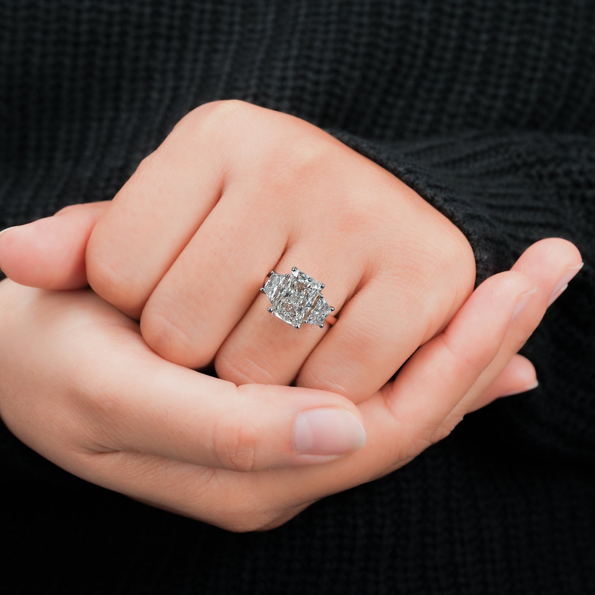 Radiant Trapezoid Nature Leaf Ring