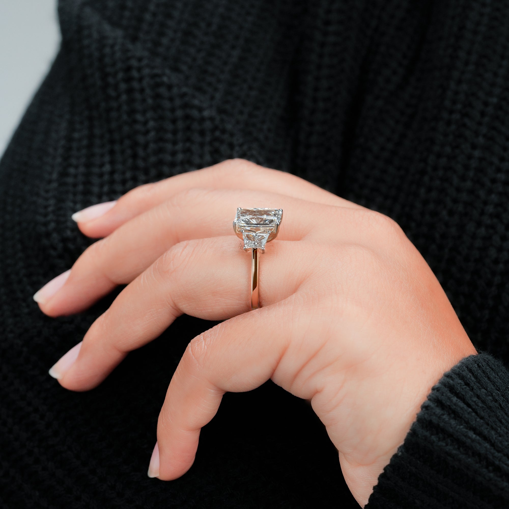 Radiant Trapezoid Nature Leaf Ring
