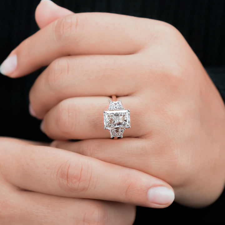 Radiant Trapezoid Nature Leaf Ring
