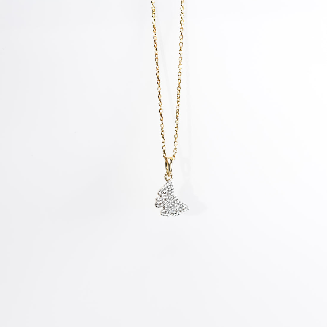 Pavé Butterfly Diamond Pendant