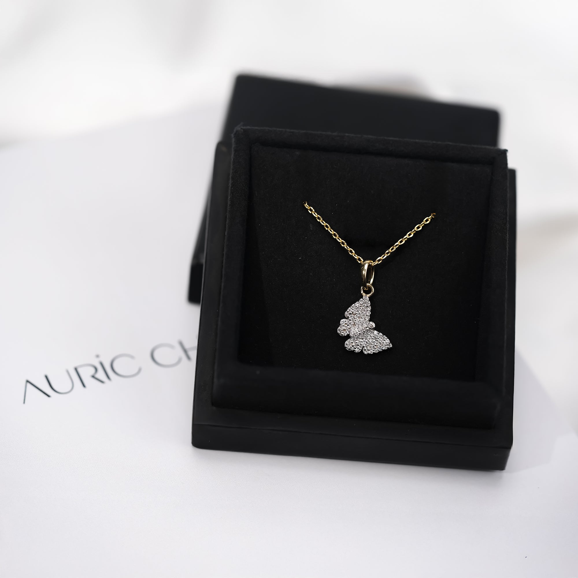 Pavé Butterfly Diamond Pendant