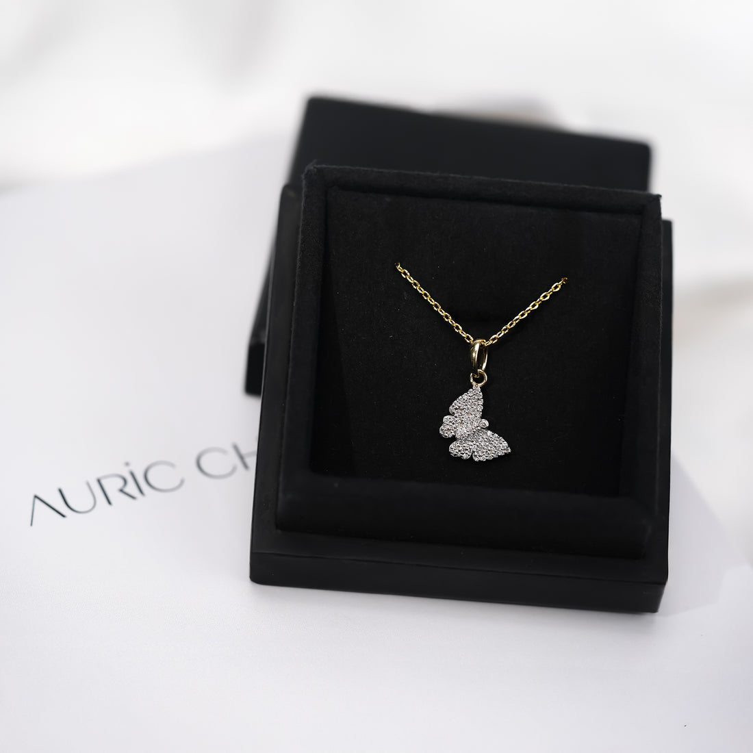Pavé Butterfly Diamond Pendant