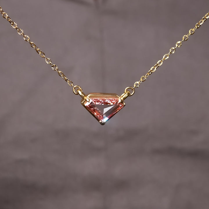 2.5 Ct Prada Pink Shield Diamond Necklace