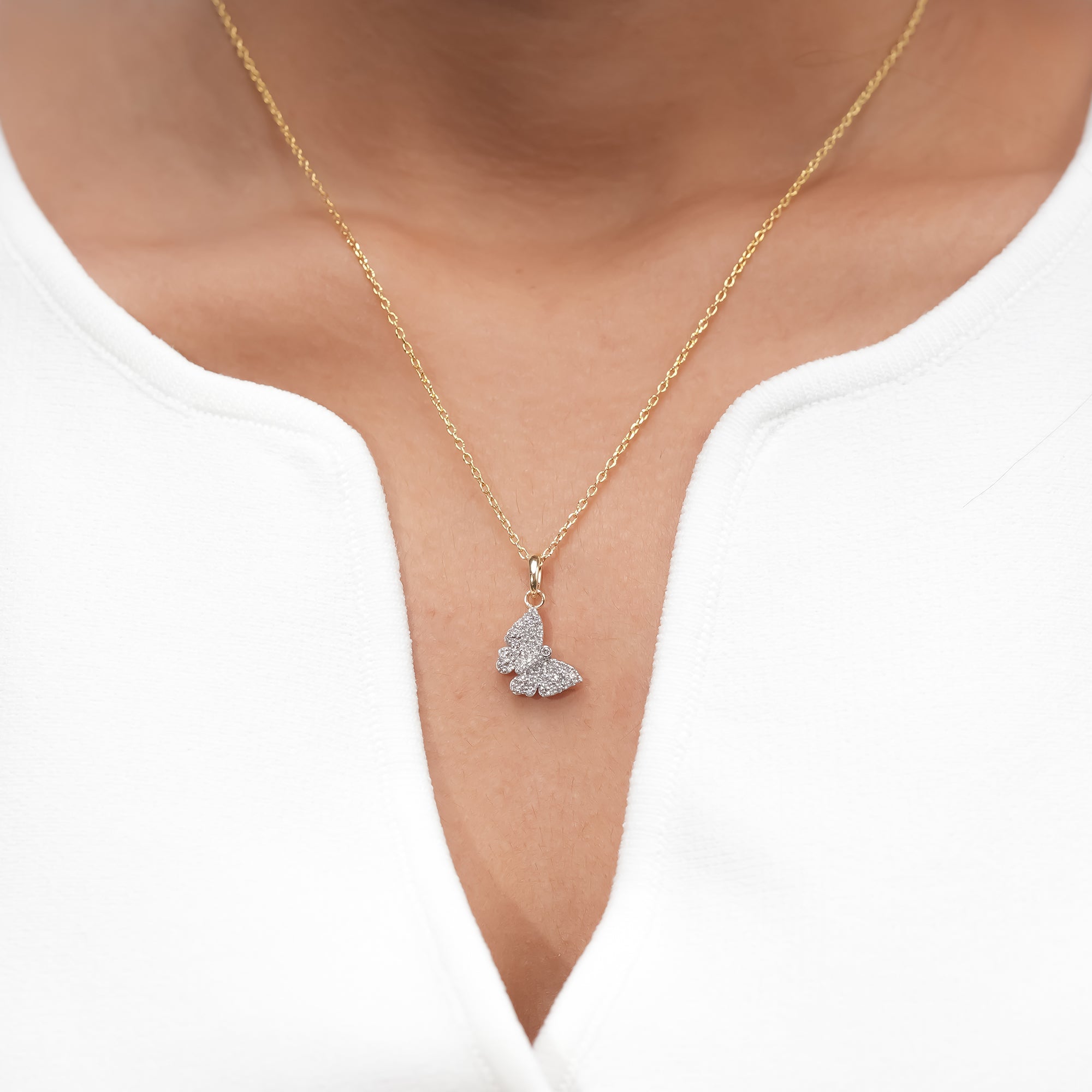 Pavé Butterfly Diamond Pendant