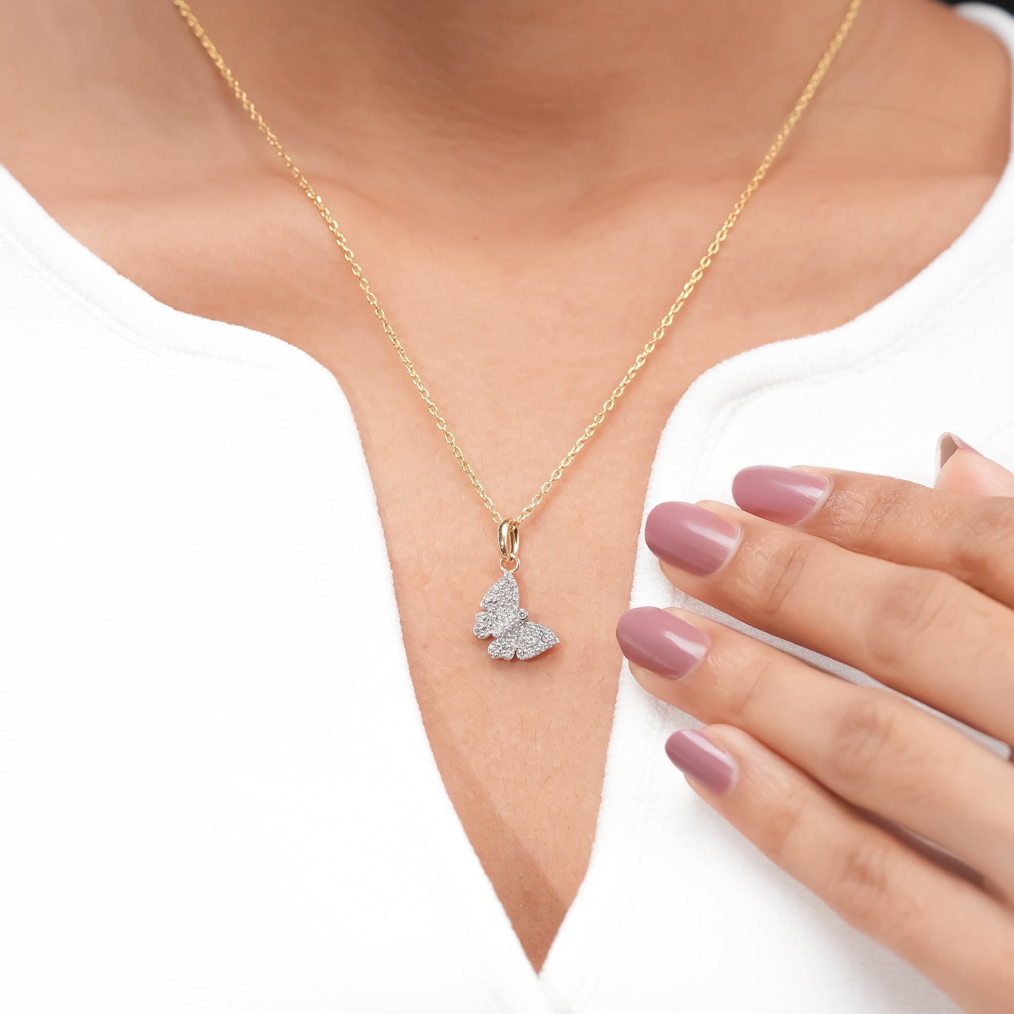 Pavé Butterfly Diamond Pendant