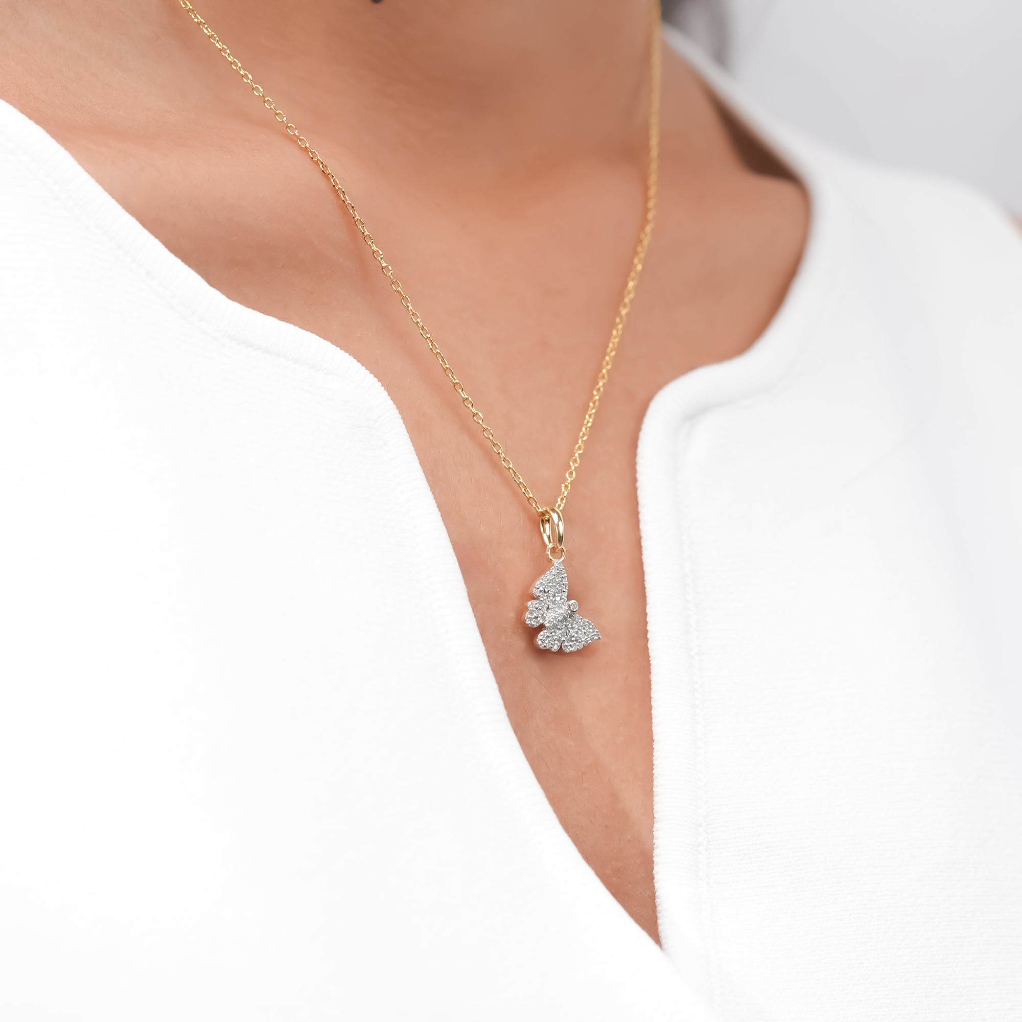 Pavé Butterfly Diamond Pendant