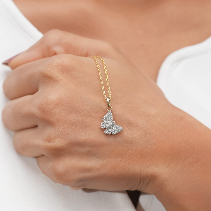 Pavé Butterfly Diamond Pendant