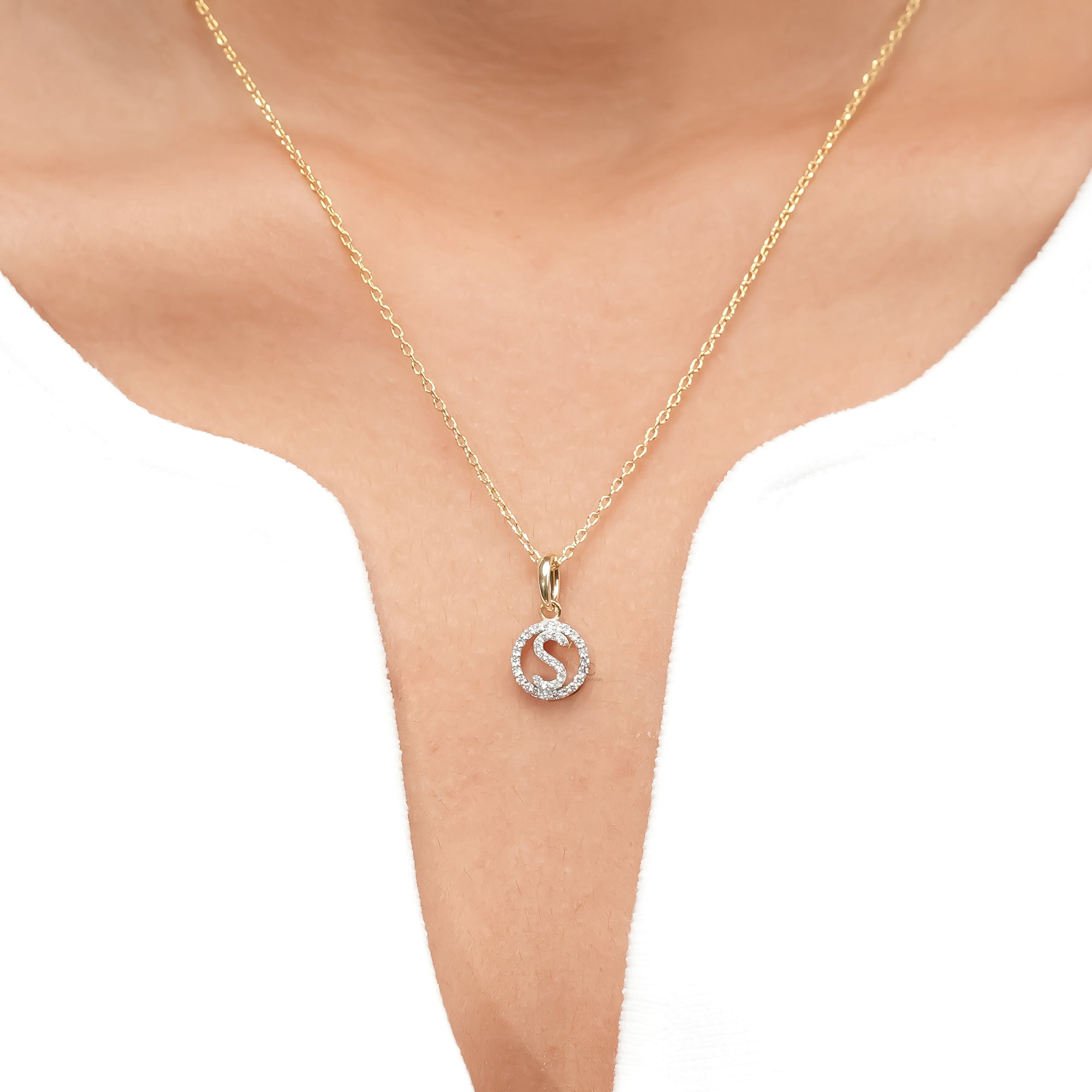 Custom Letter Diamond Pendant