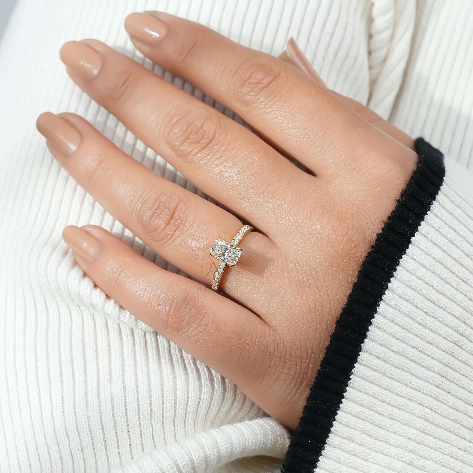 Golden Glint Radiant Cut Diamond Ring