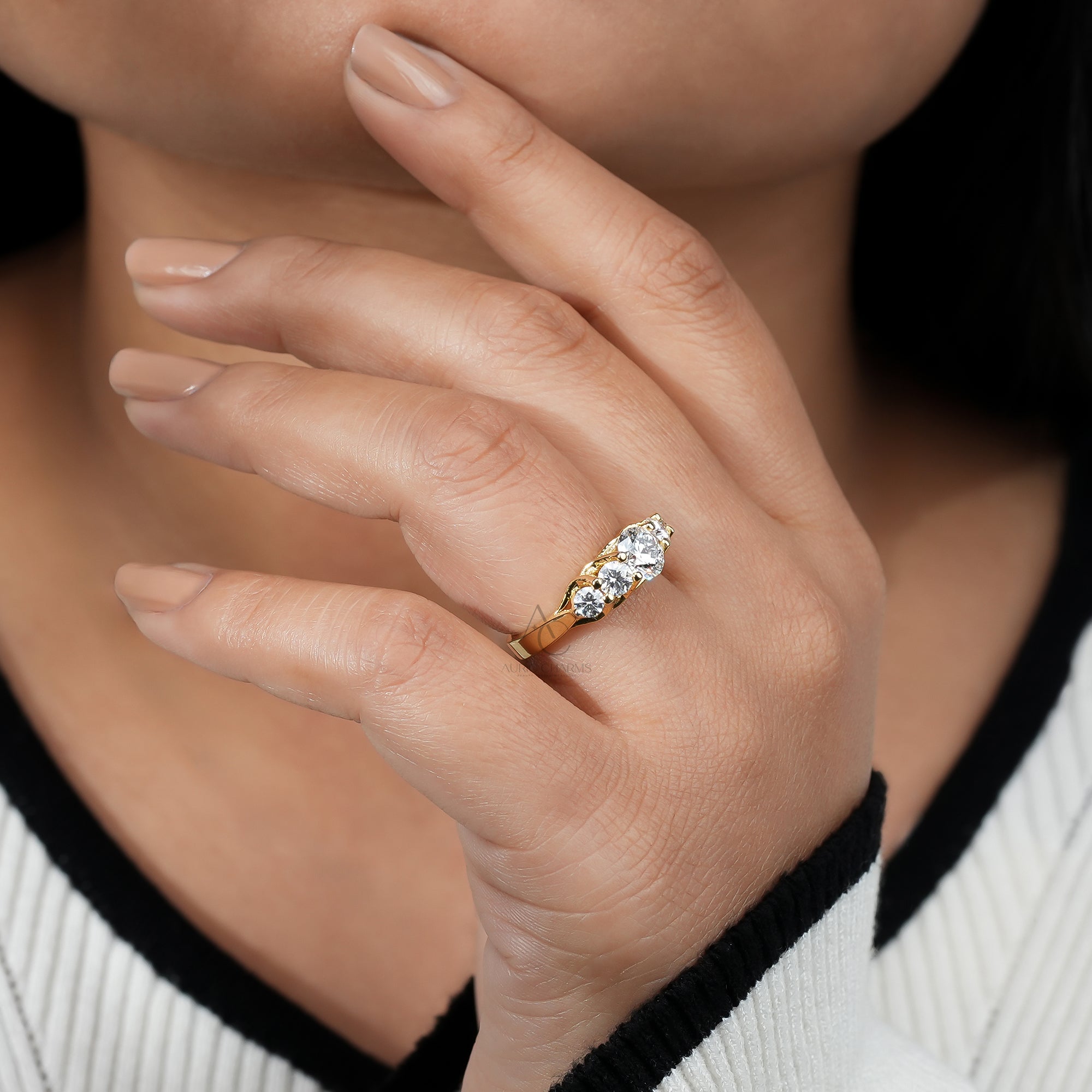 Elaria Five-Stone Brilliant Lab Diamond Ring