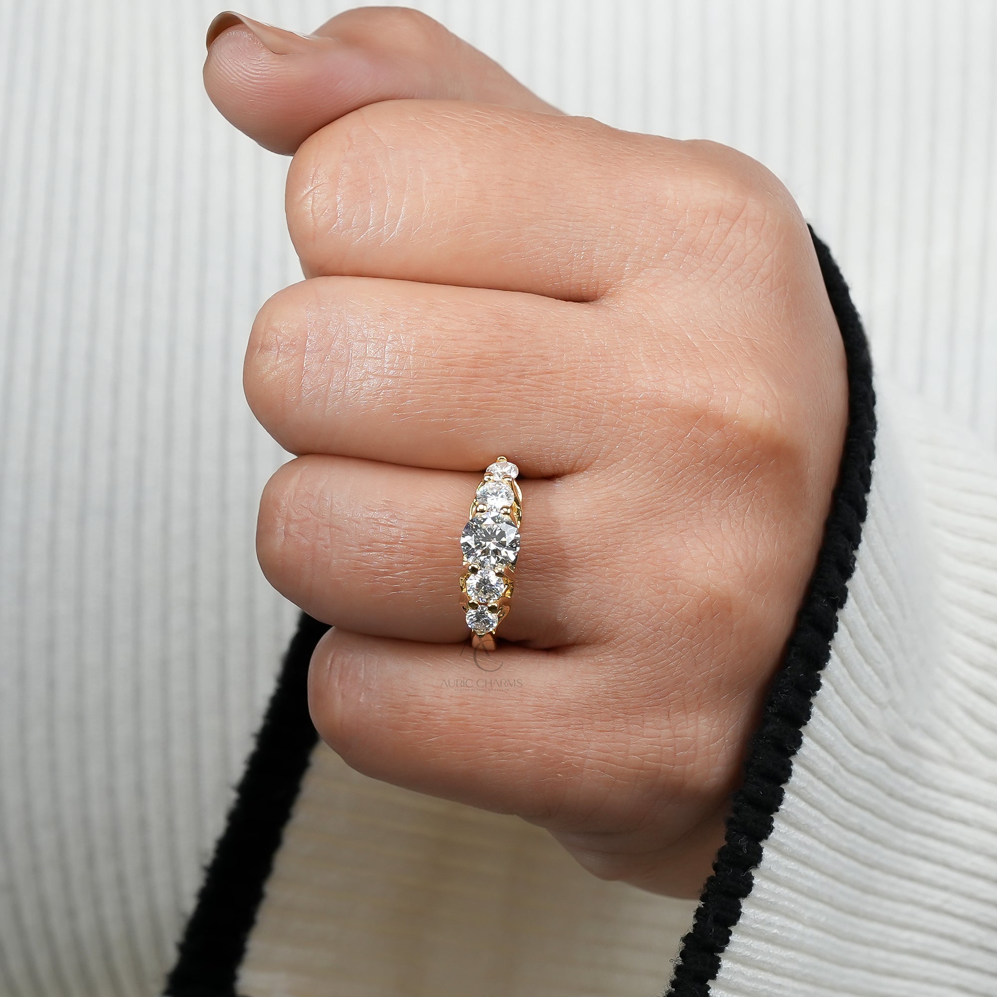 Elaria Five-Stone Brilliant Lab Diamond Ring