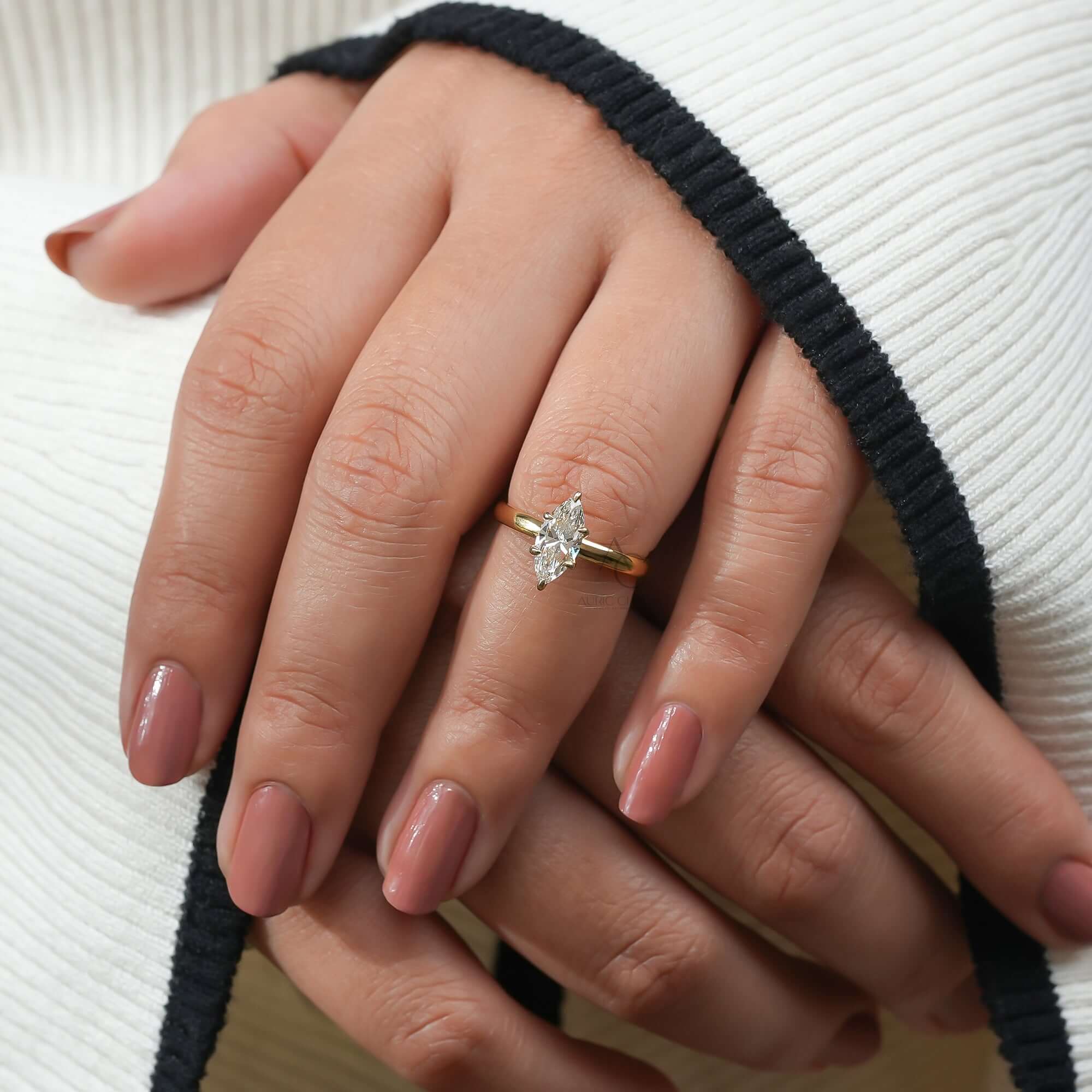 Astraea Marquise Solitaire Lab-Grown Diamond Ring