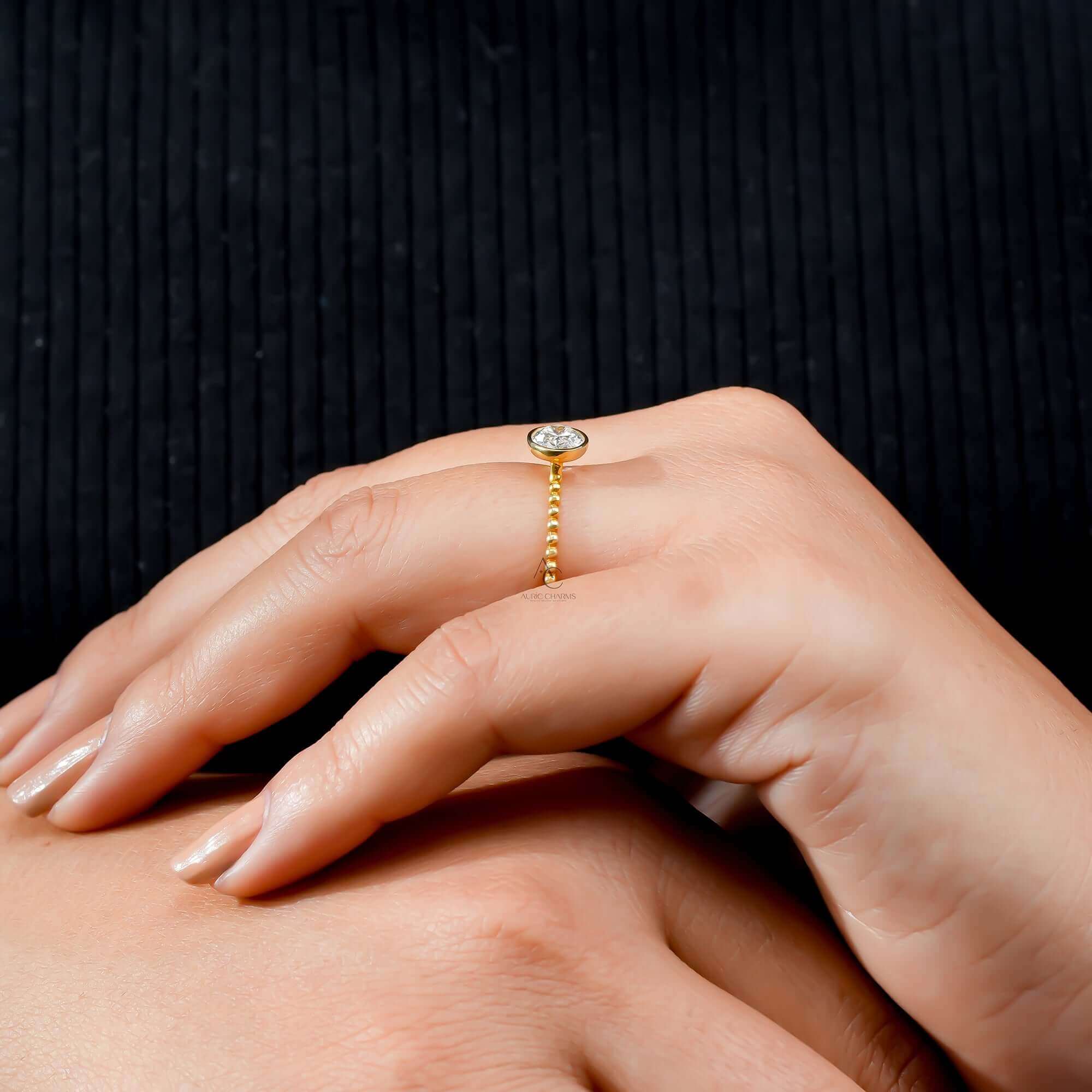 Classic Bezel Set Solitaire Oval Cut Lab Grown Diamond Engagement Ring