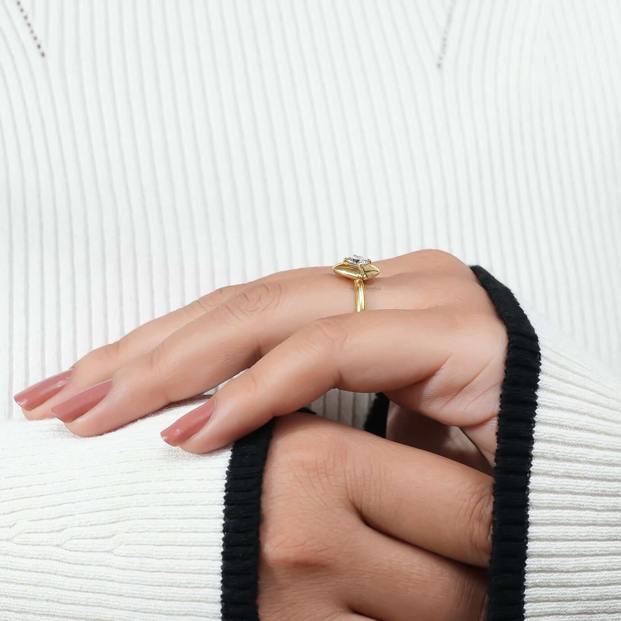 Nova Star-Shaped Bezel Solitaire Diamond Ring