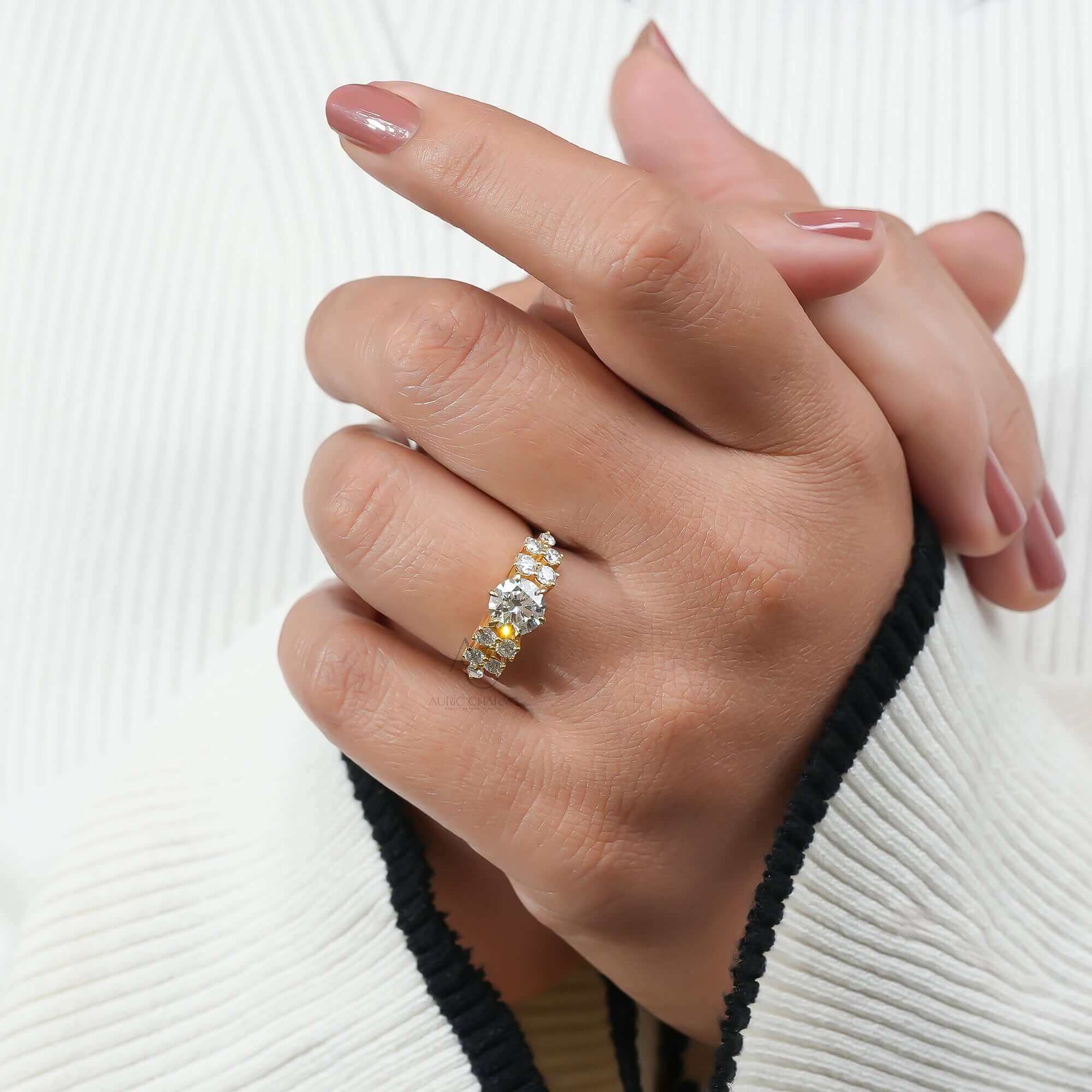 Celestia Round Diamond Celebrity Engagement Ring