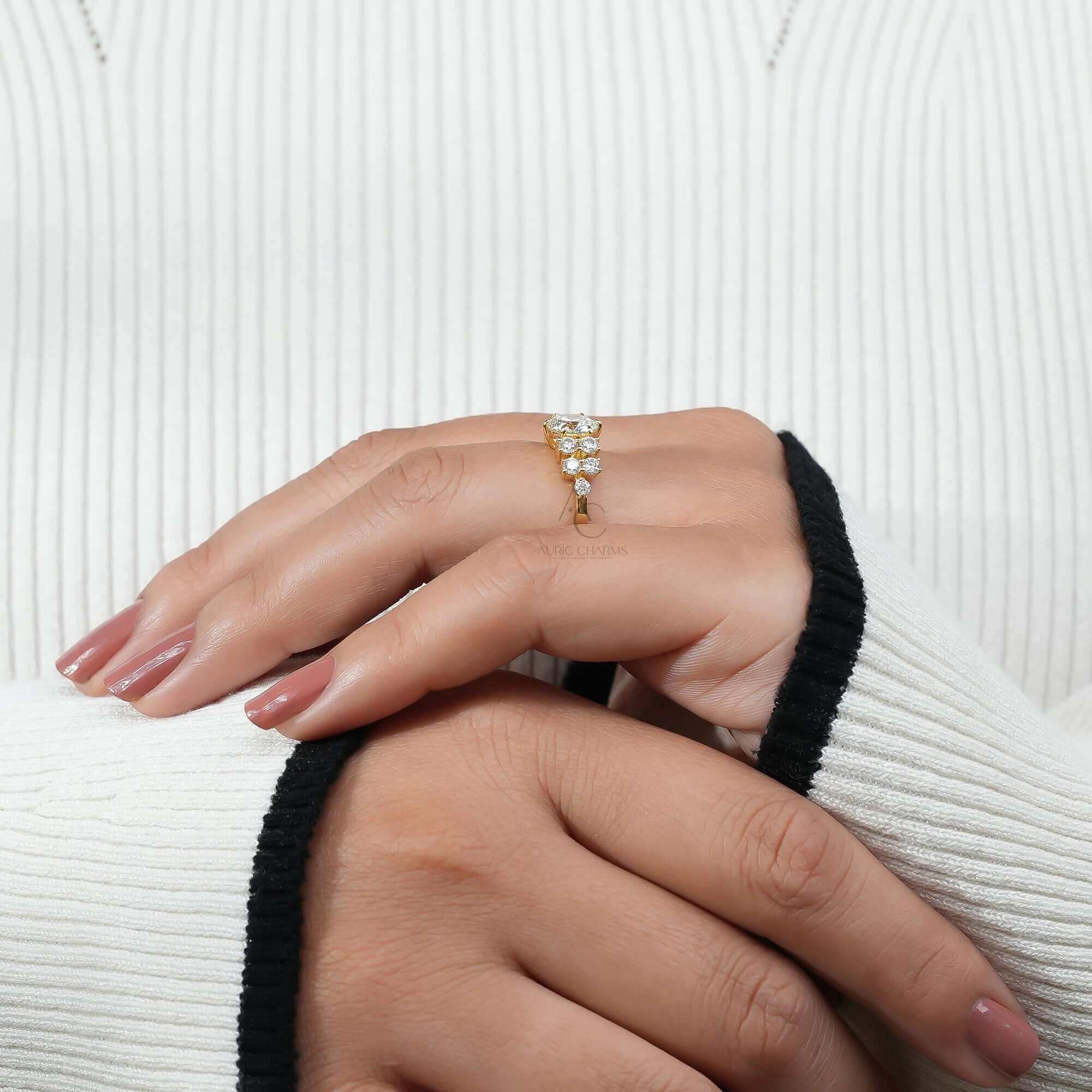 Celestia Round Diamond Celebrity Engagement Ring