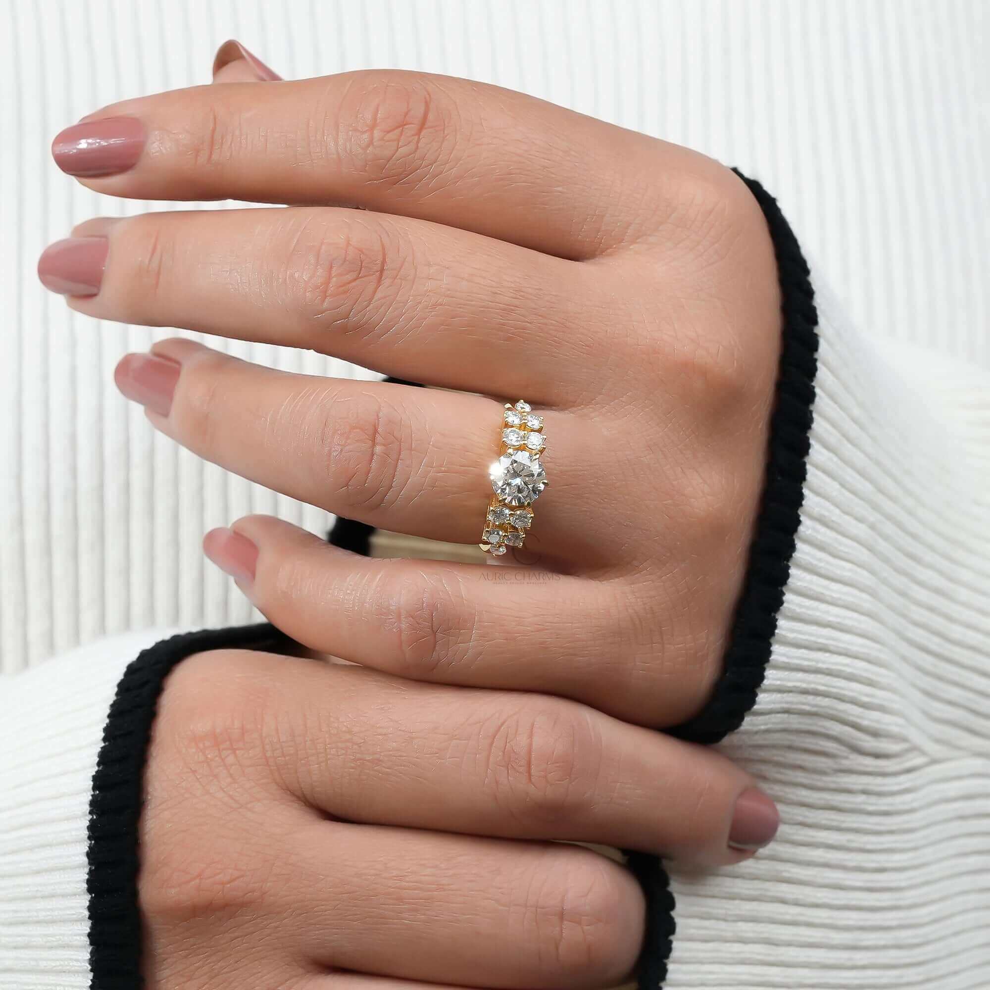 Celestia Round Diamond Celebrity Engagement Ring