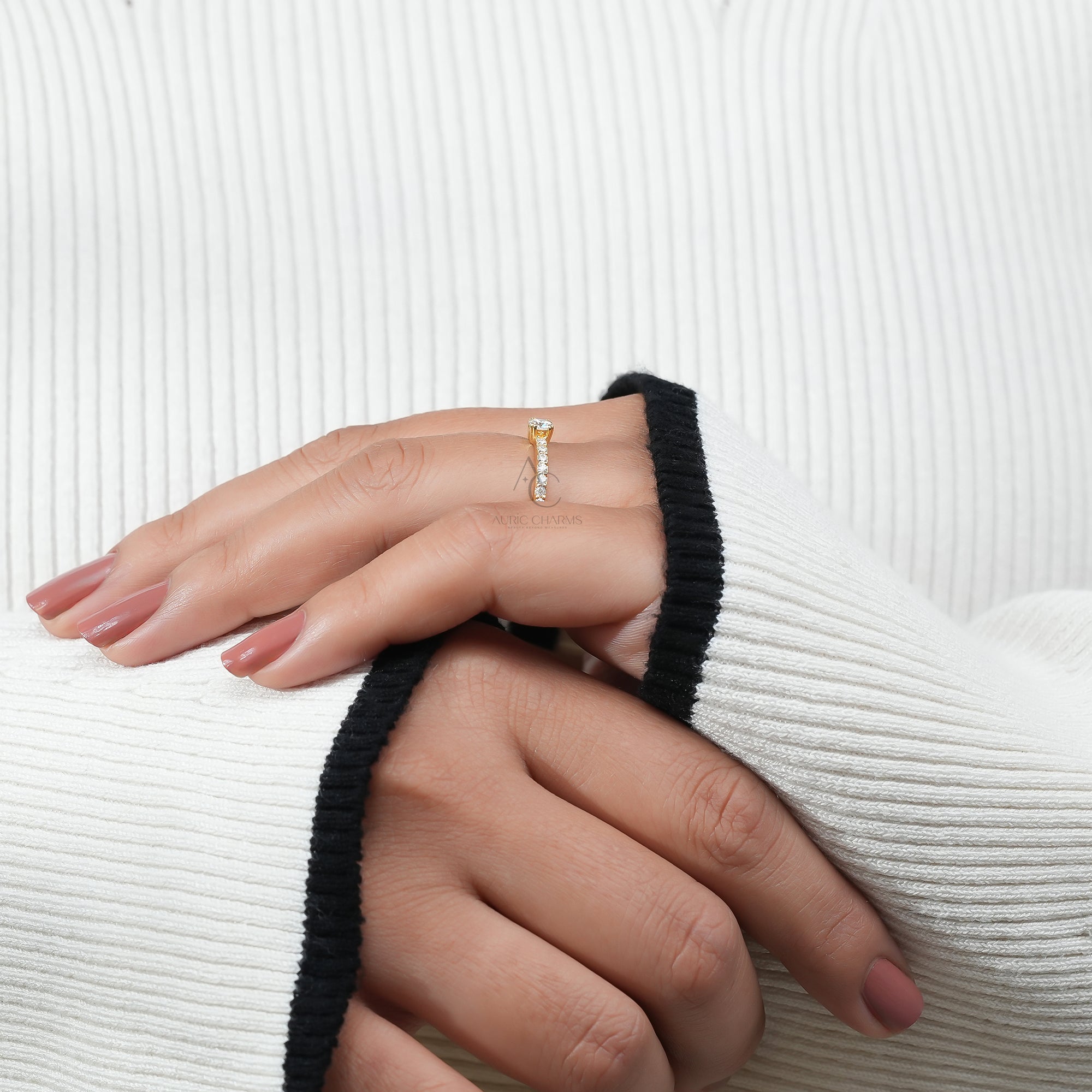 Aurora Halo Round Brilliant Lab-Grown Diamond Ring