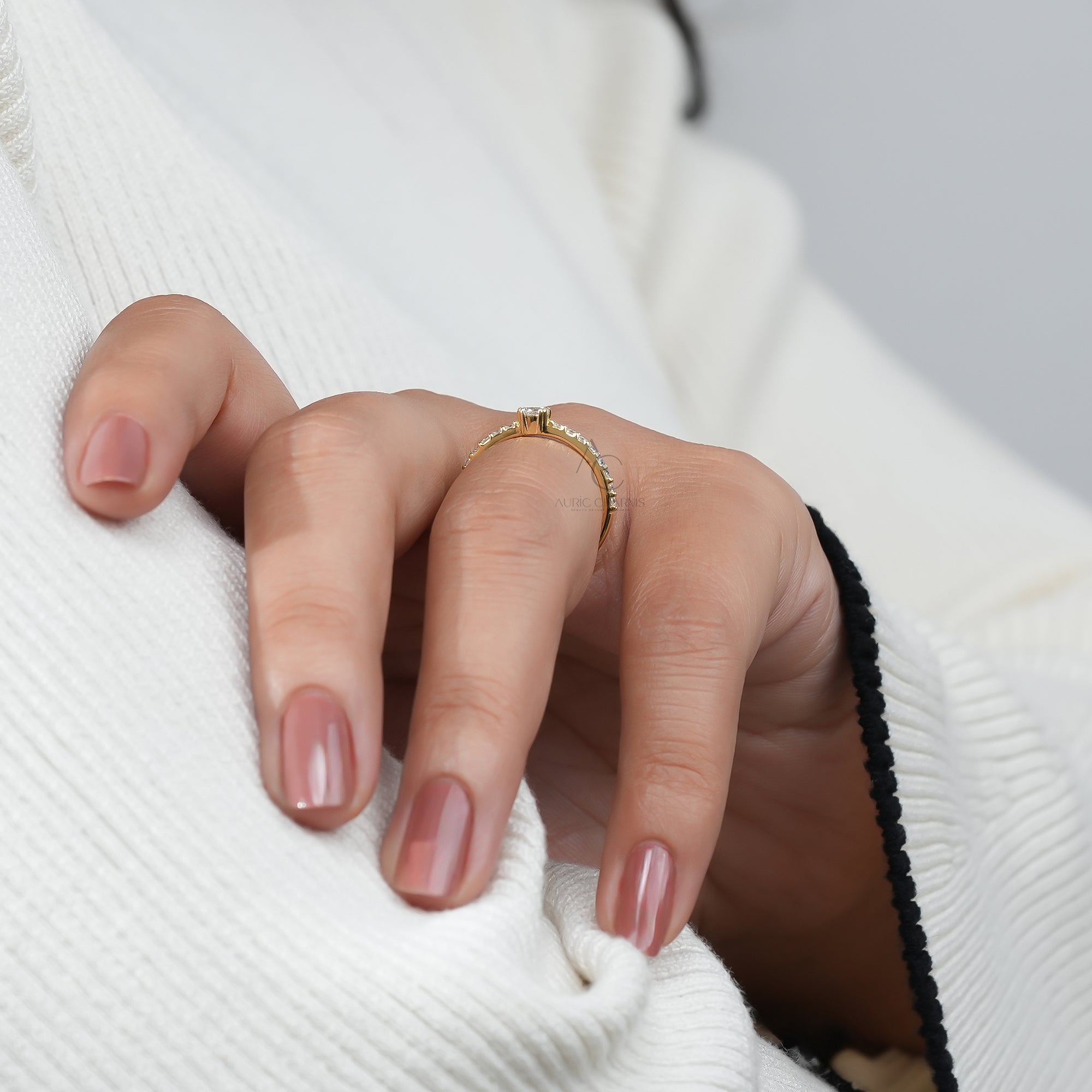 Aurora Halo Round Brilliant Lab-Grown Diamond Ring