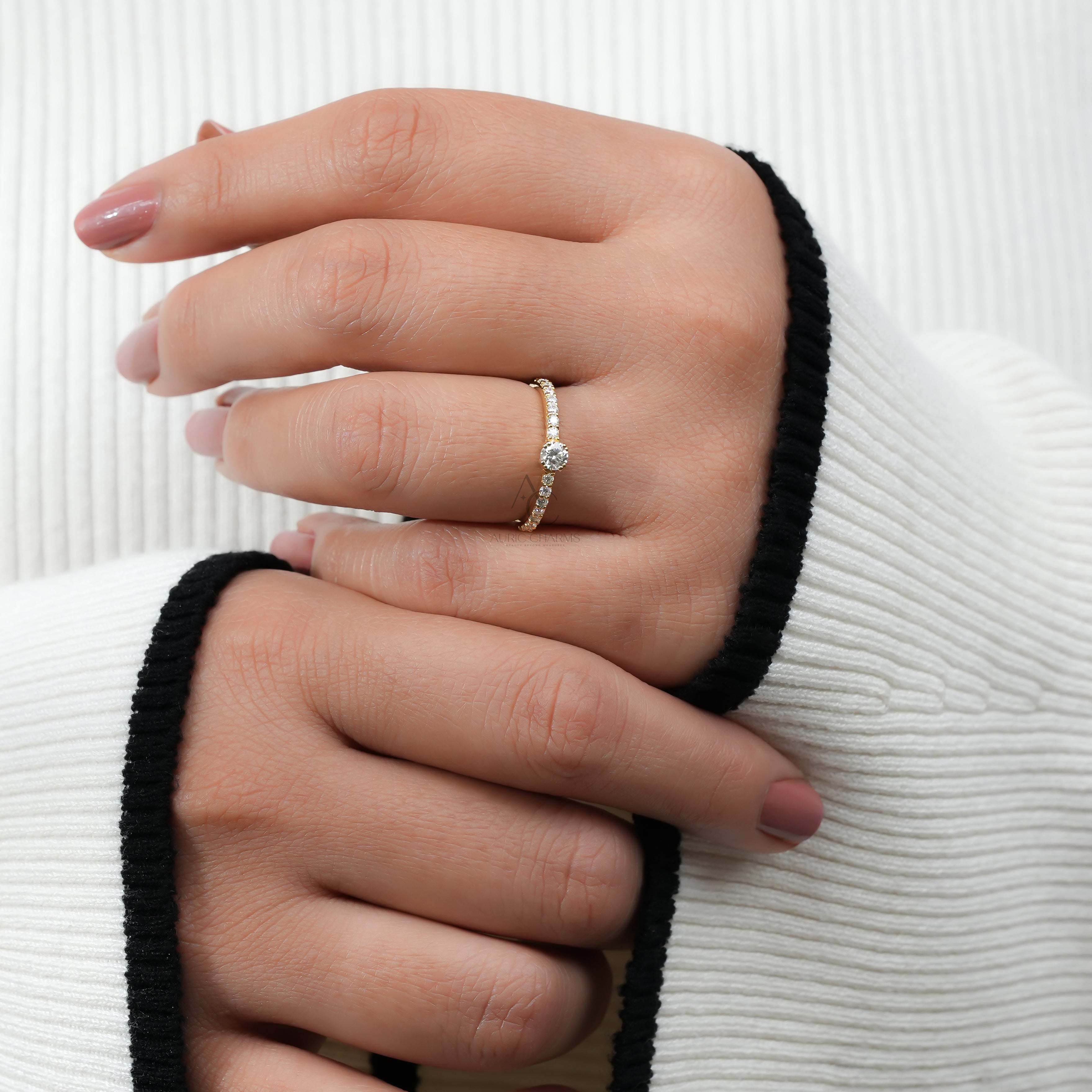 Aurora Halo Round Brilliant Lab-Grown Diamond Ring