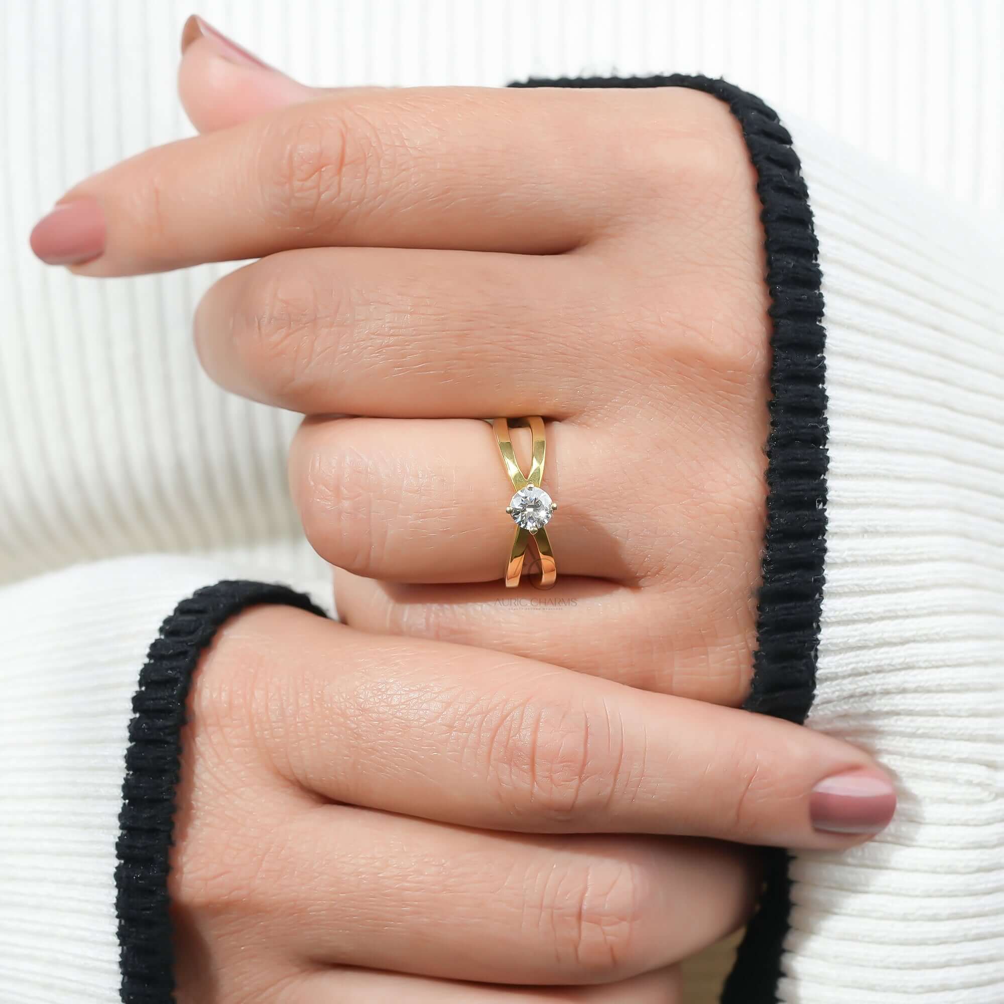 Infinity Split Shank Solitaire Diamond Ring