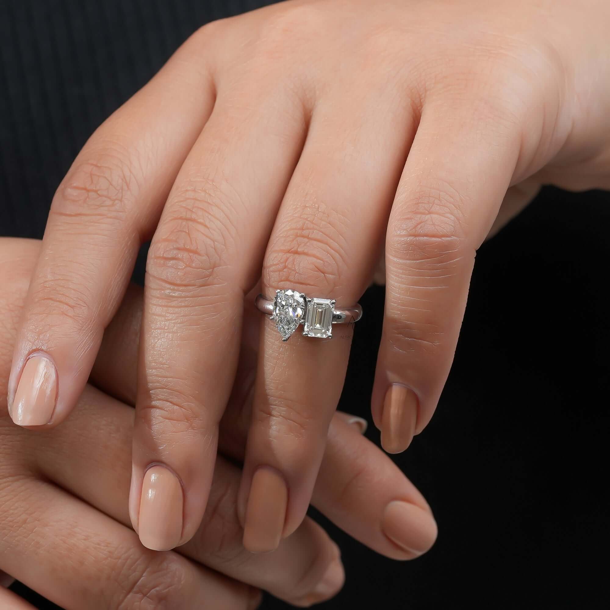 Toi et Moi Emerald & Pear Lab-Grown Diamond Ring