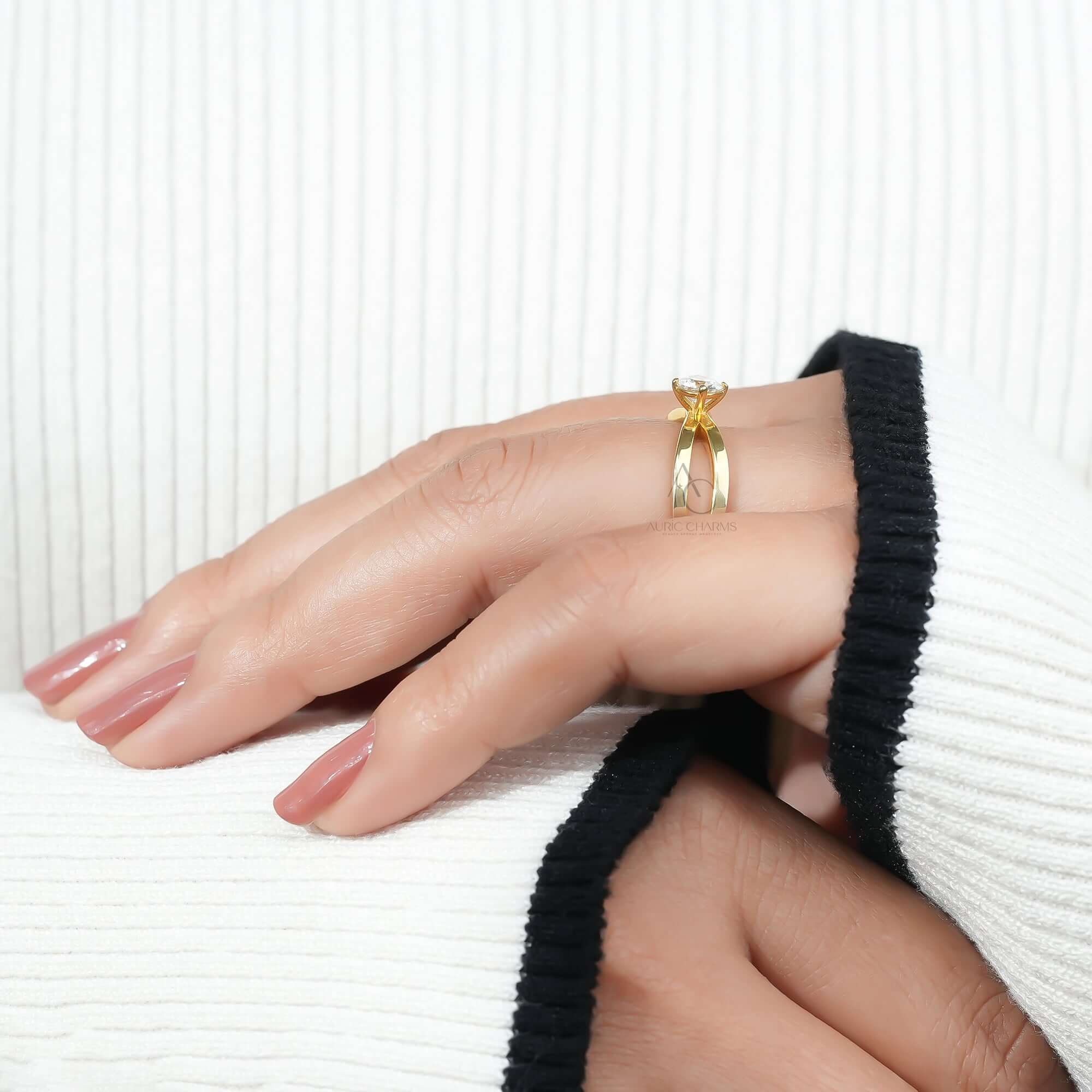 Infinity Split Shank Solitaire Diamond Ring