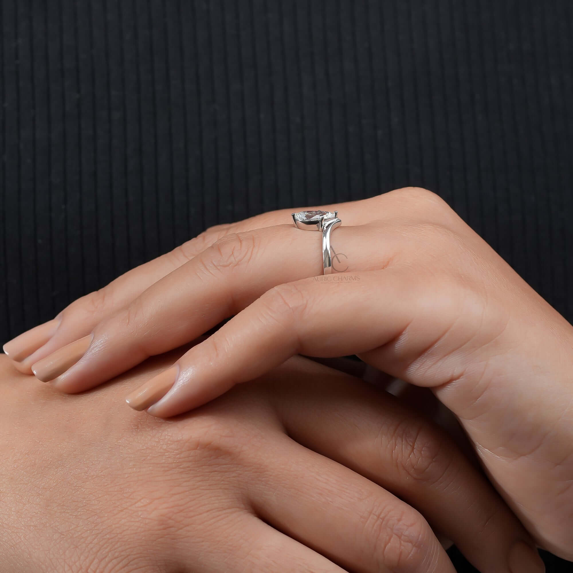 Seraphina Pear Crown Solitaire Lab-Grown Diamond Ring