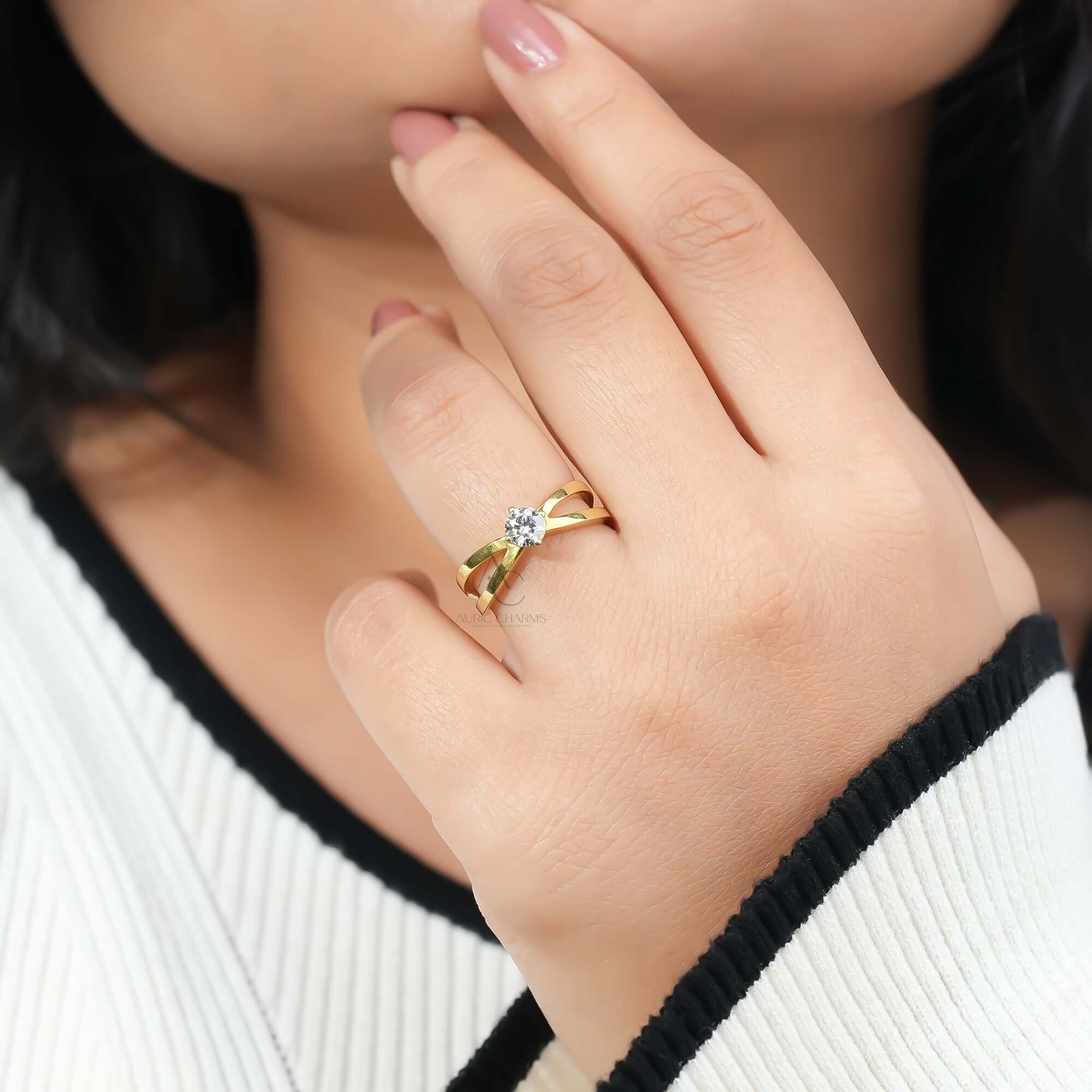 Infinity Split Shank Solitaire Diamond Ring