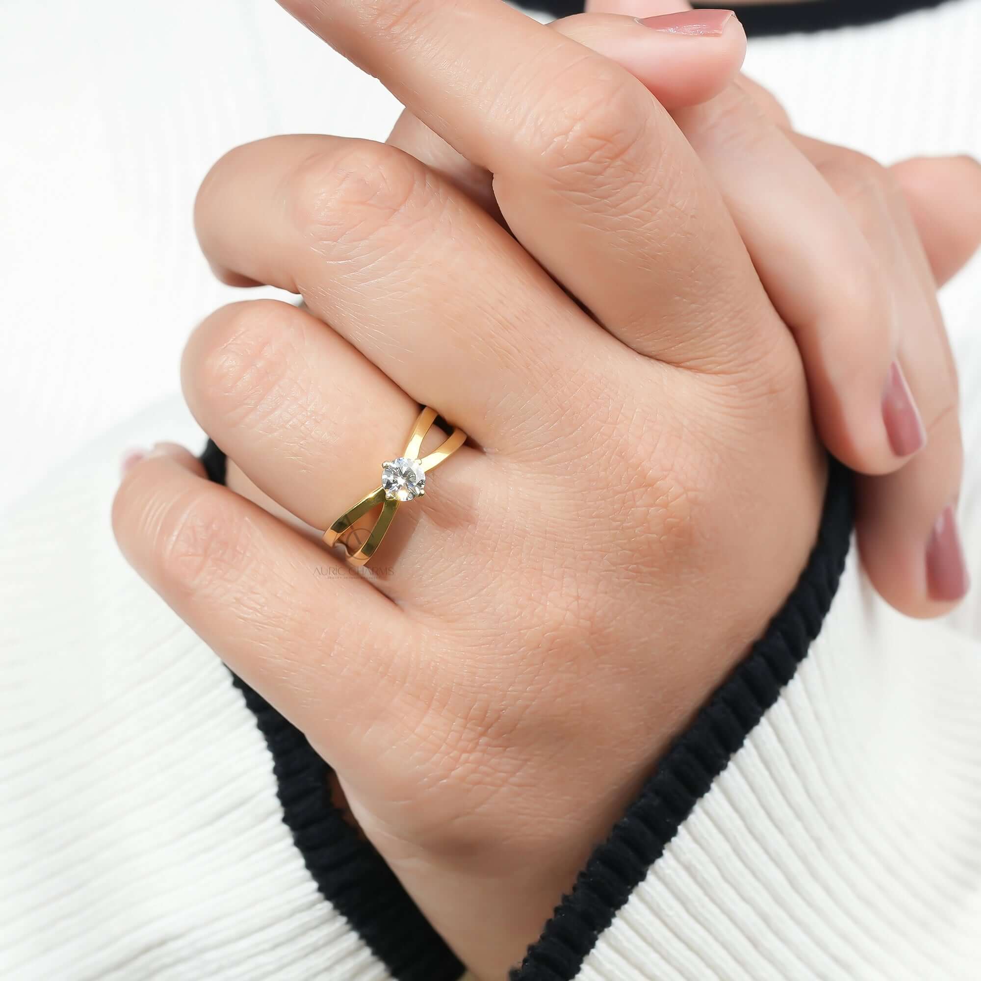 Infinity Split Shank Solitaire Diamond Ring