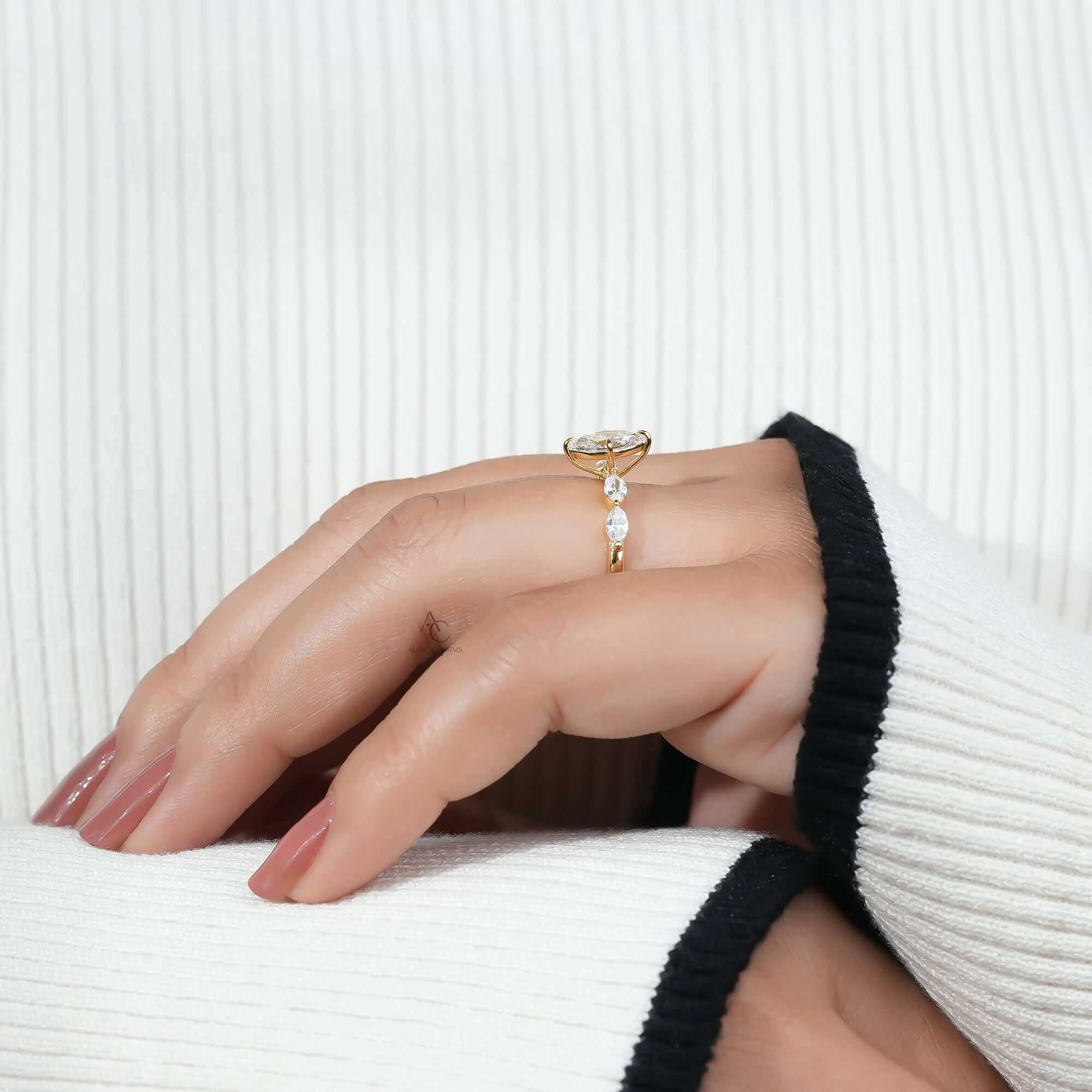 Lunara Marquise Cut Half Eternity Diamond Ring