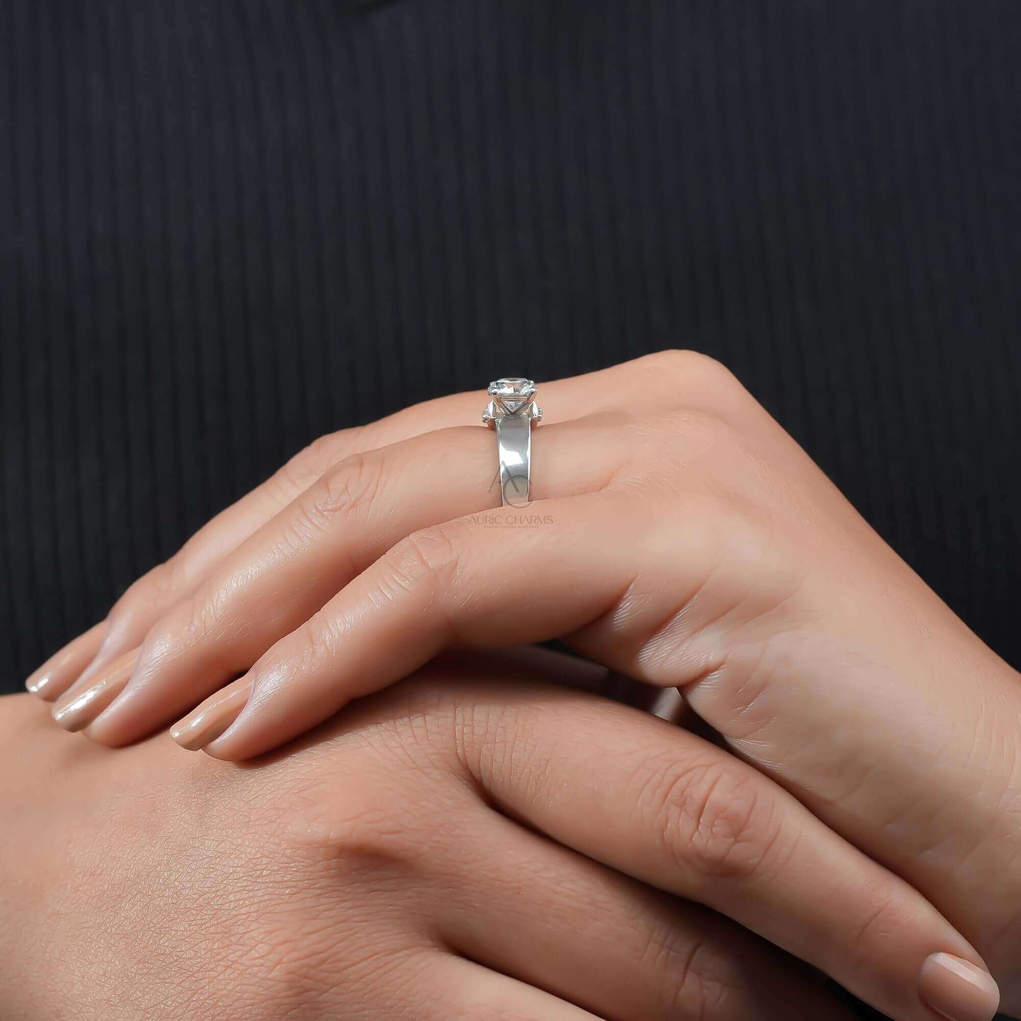 Modern Solitaire Round Brilliant Cut Lab Grown Diamond Ring