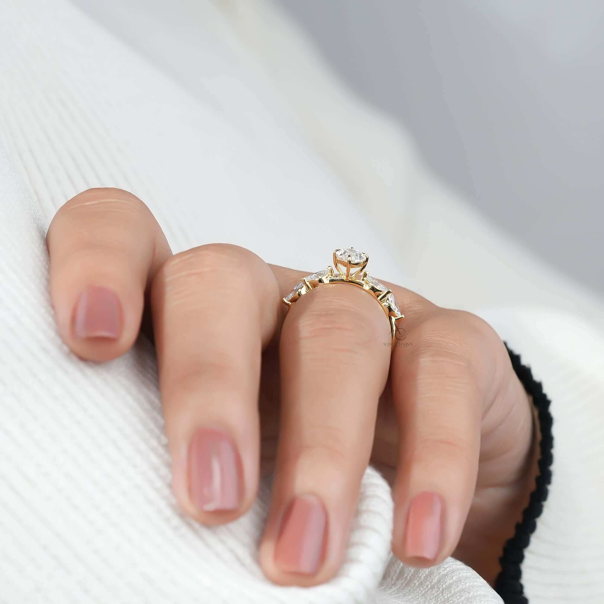 Lunara Marquise Cut Half Eternity Diamond Ring