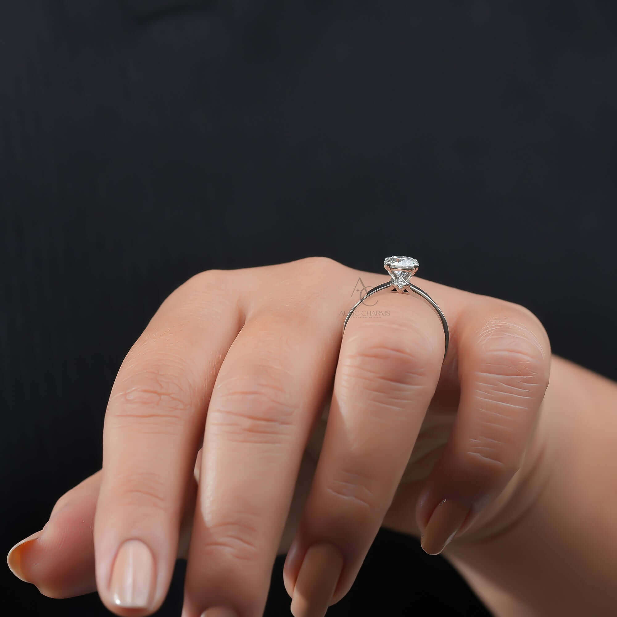 Modern Solitaire Round Brilliant Cut Lab Grown Diamond Ring