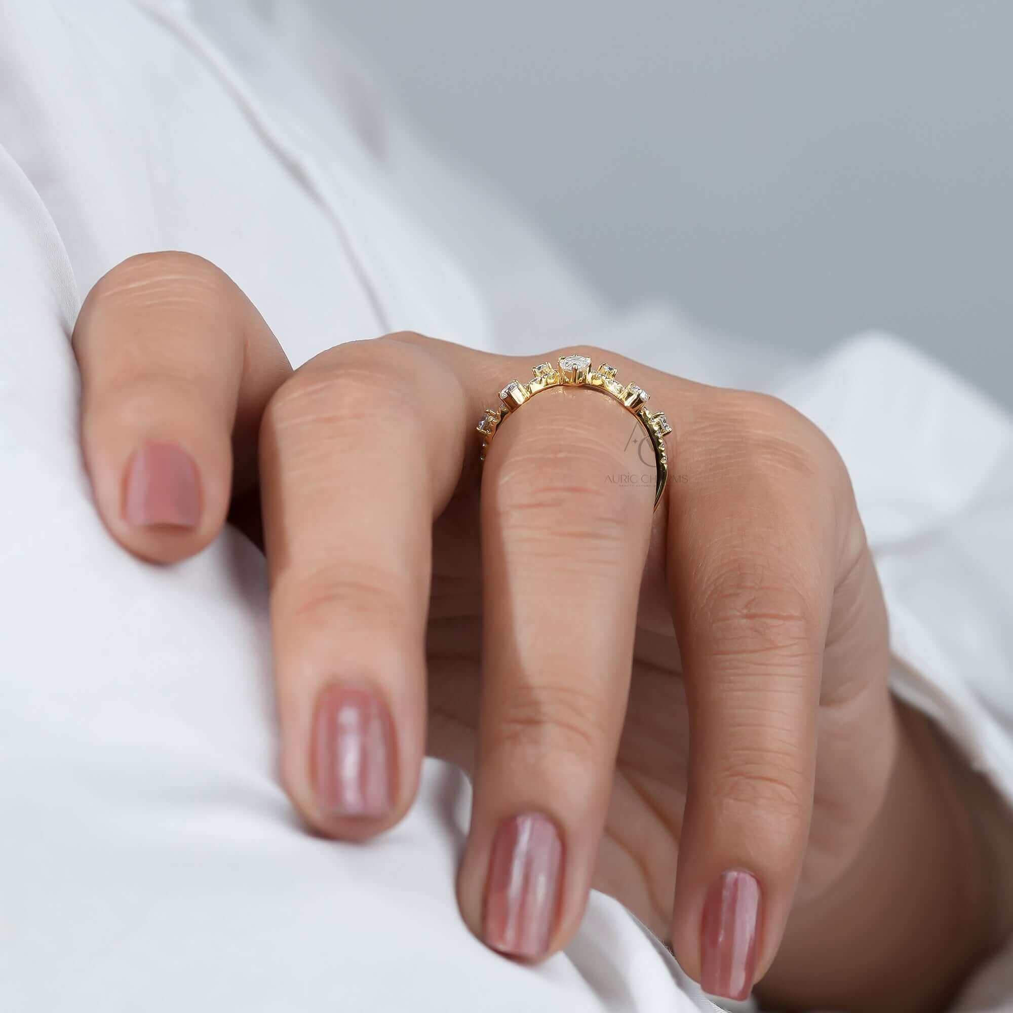 Virelle Pear Chevron Tiara Diamond Ring