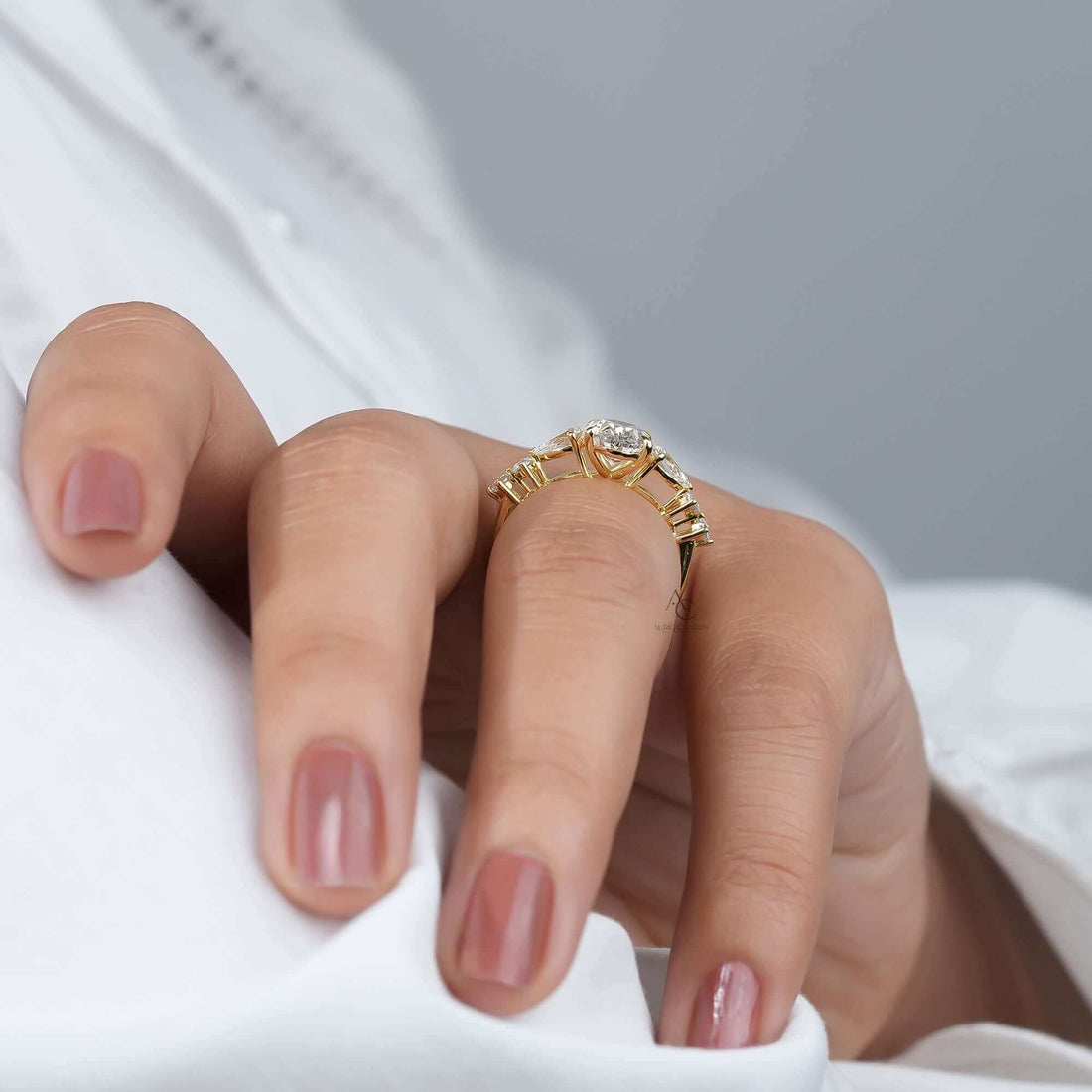 Lumina Oval Pavé Halo Diamond Ring