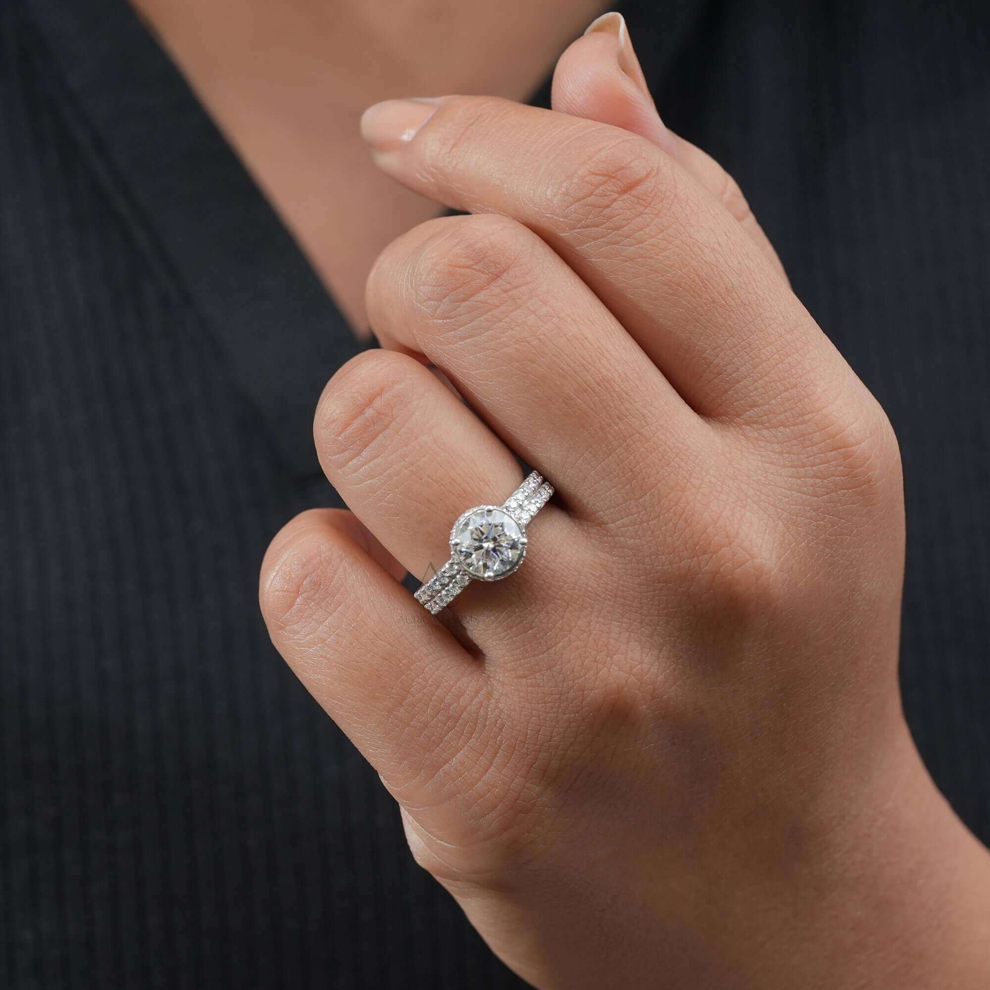 Hathaway Hidden Halo Double Row Diamond Ring